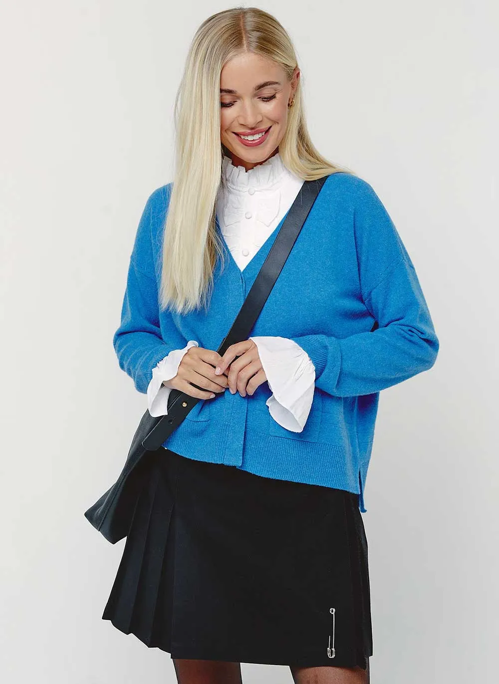 New Boxy Cashmere Cardigan - Hockney Blue