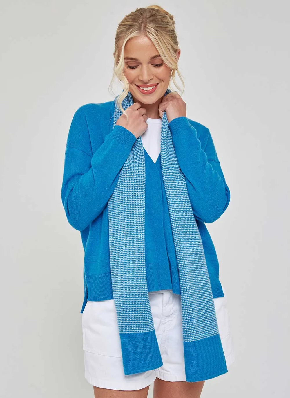 New Boxy Cashmere Cardigan - Hockney Blue