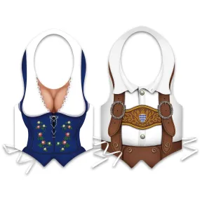 Oktoberfest Party Accessories - Male and Female Plastic Costume Fraulein Vests for Adults (1 of Each)