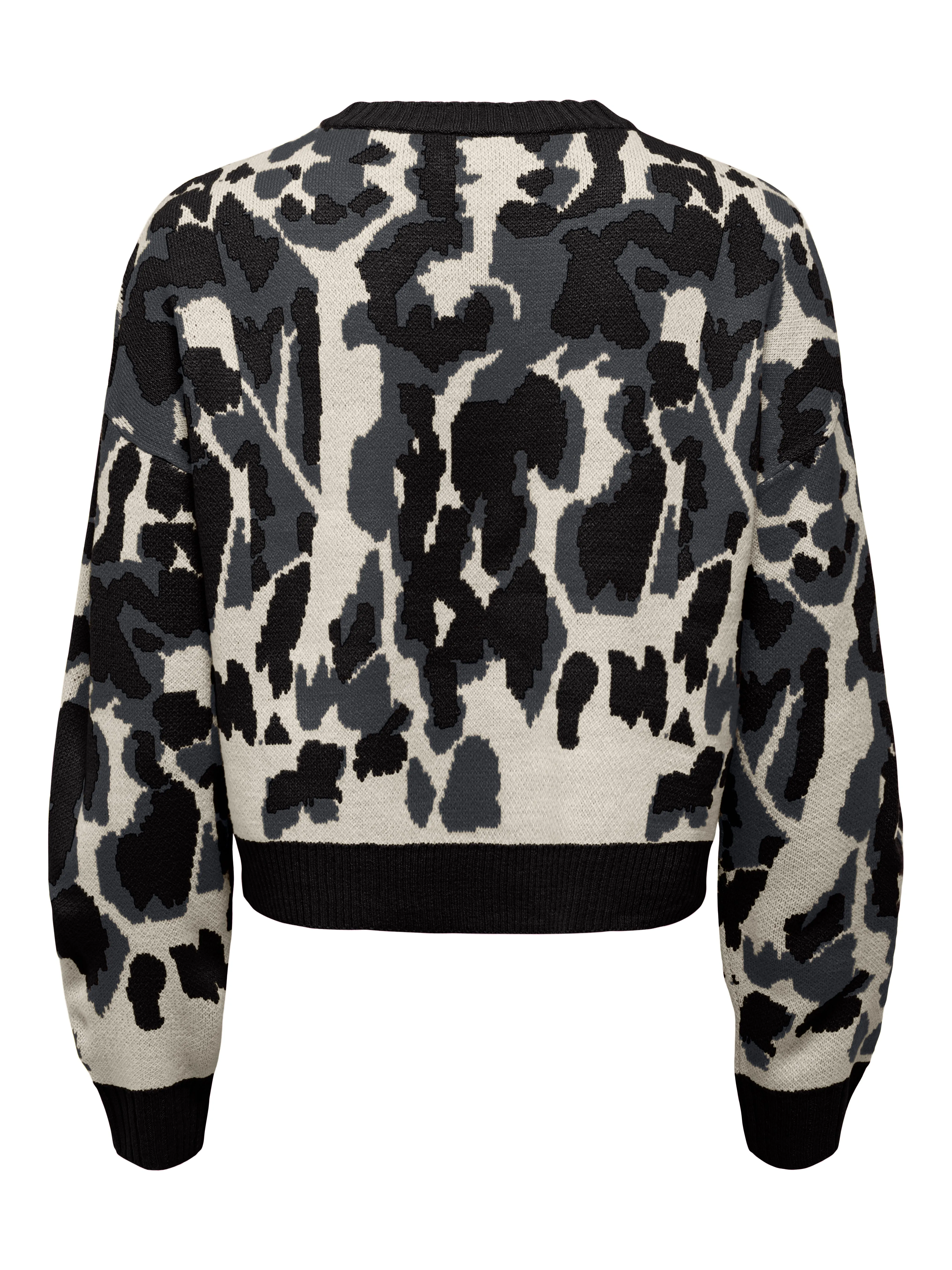 Only - Black and White Leopard Print Knit Jumper