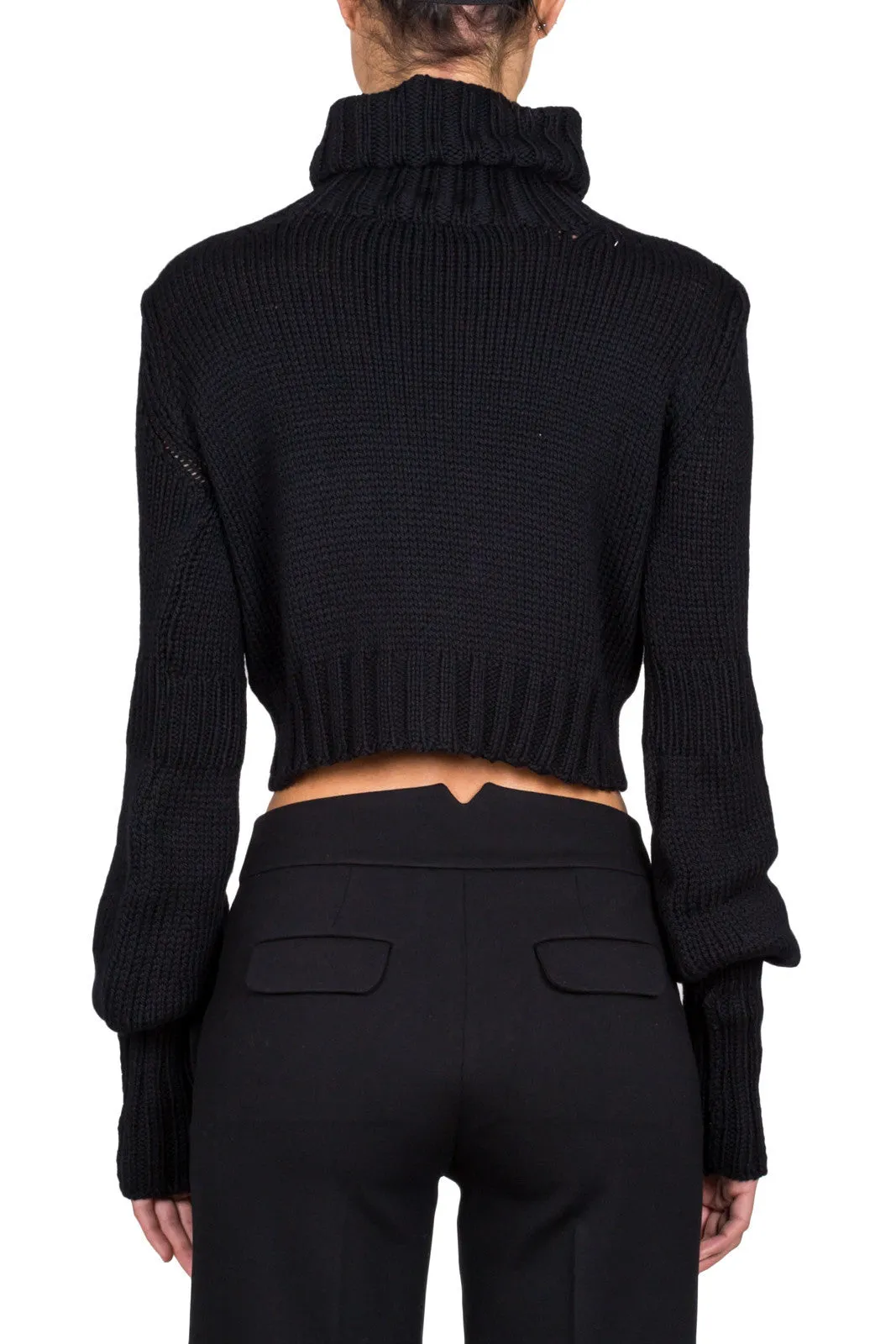 Oversized Sleeve Cropped Jumper