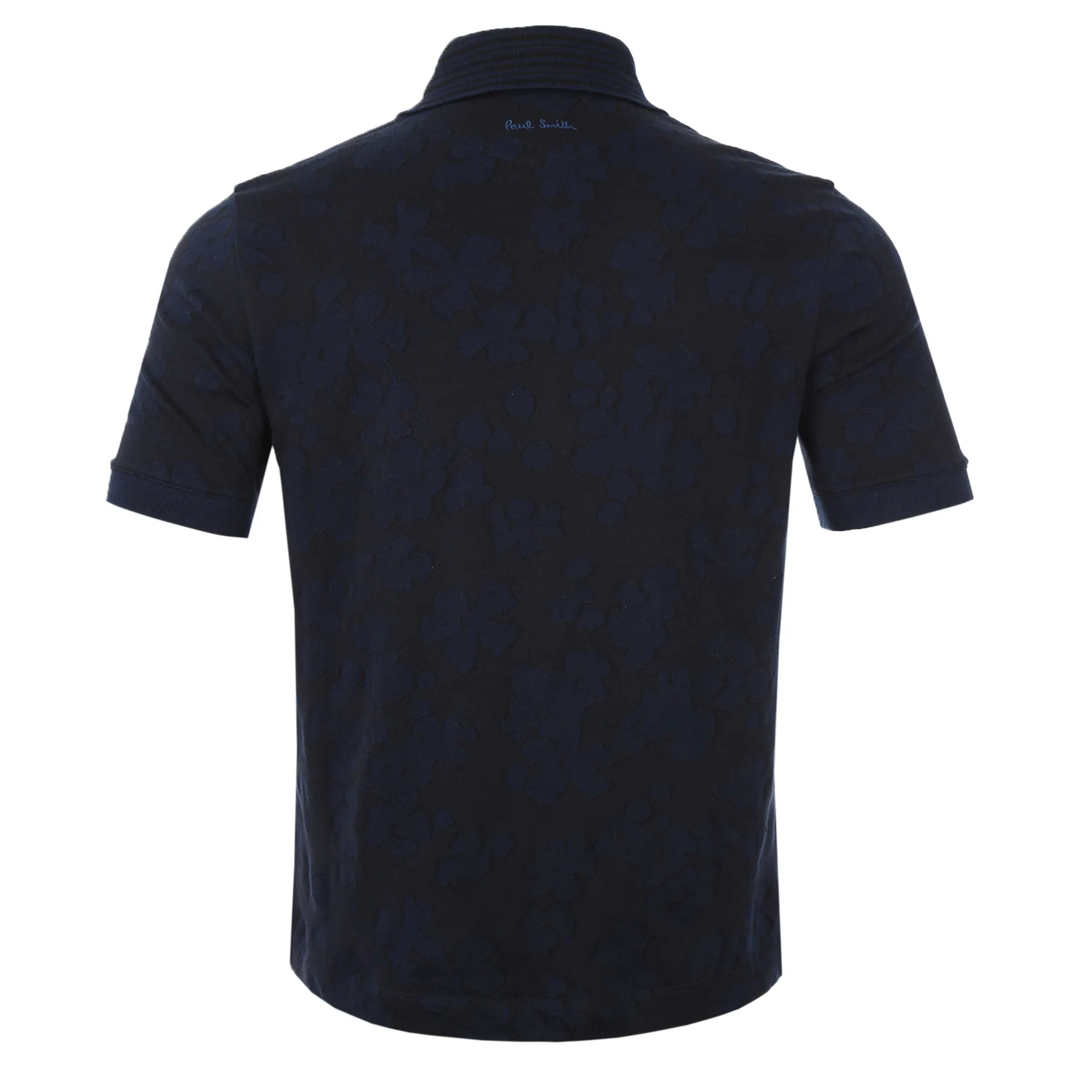 Paul Smith Floral Jacquard Polo Shirt in Dark Navy