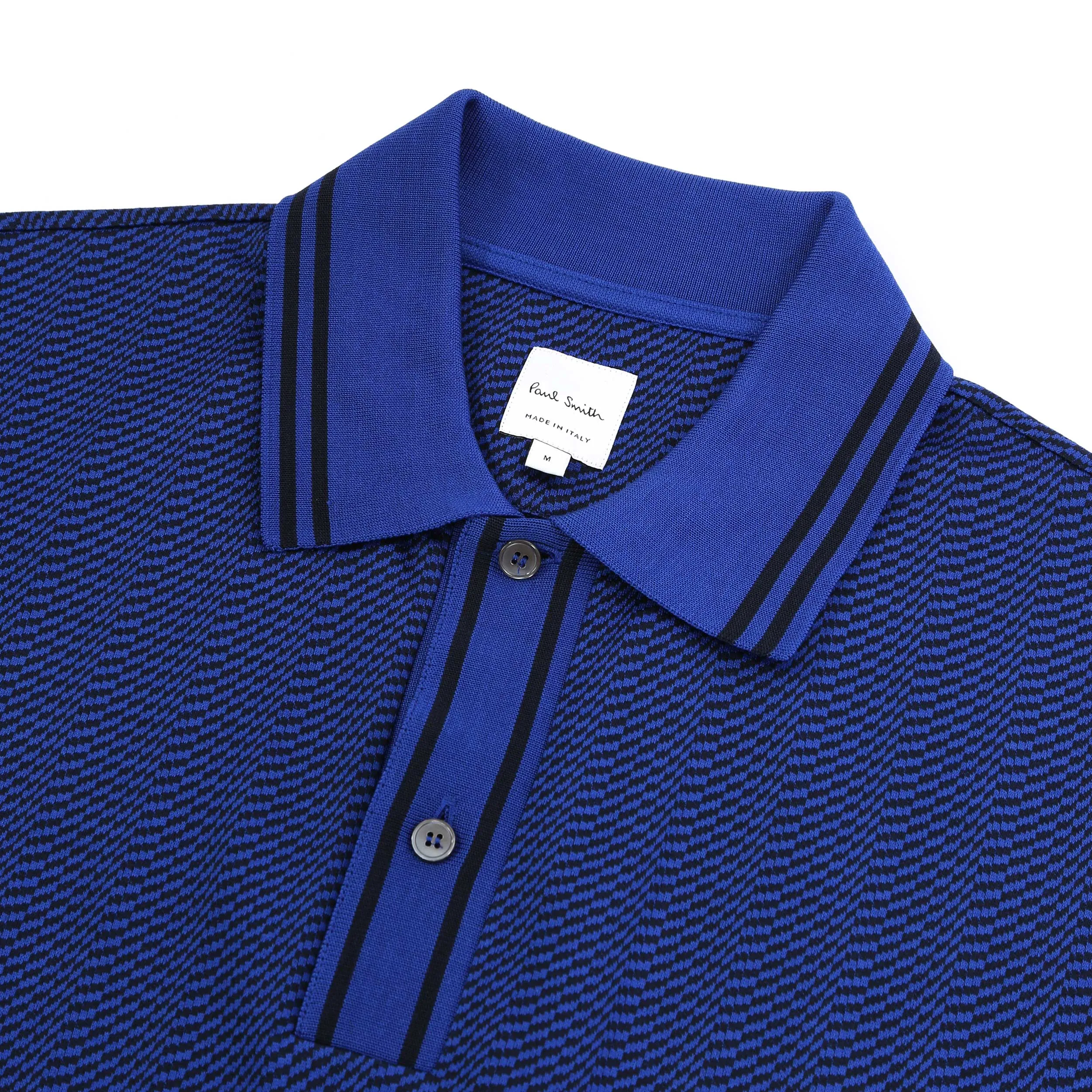 Paul Smith Geometric Polo Shirt in Dark Blue