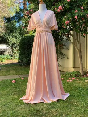 Peach Infinity Dress/ Wrap Convertible Bridesmaid Dress-H4