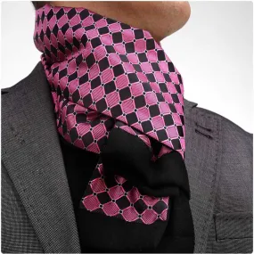 Pink Black Silk Winter Scarf - Unisex Fashion