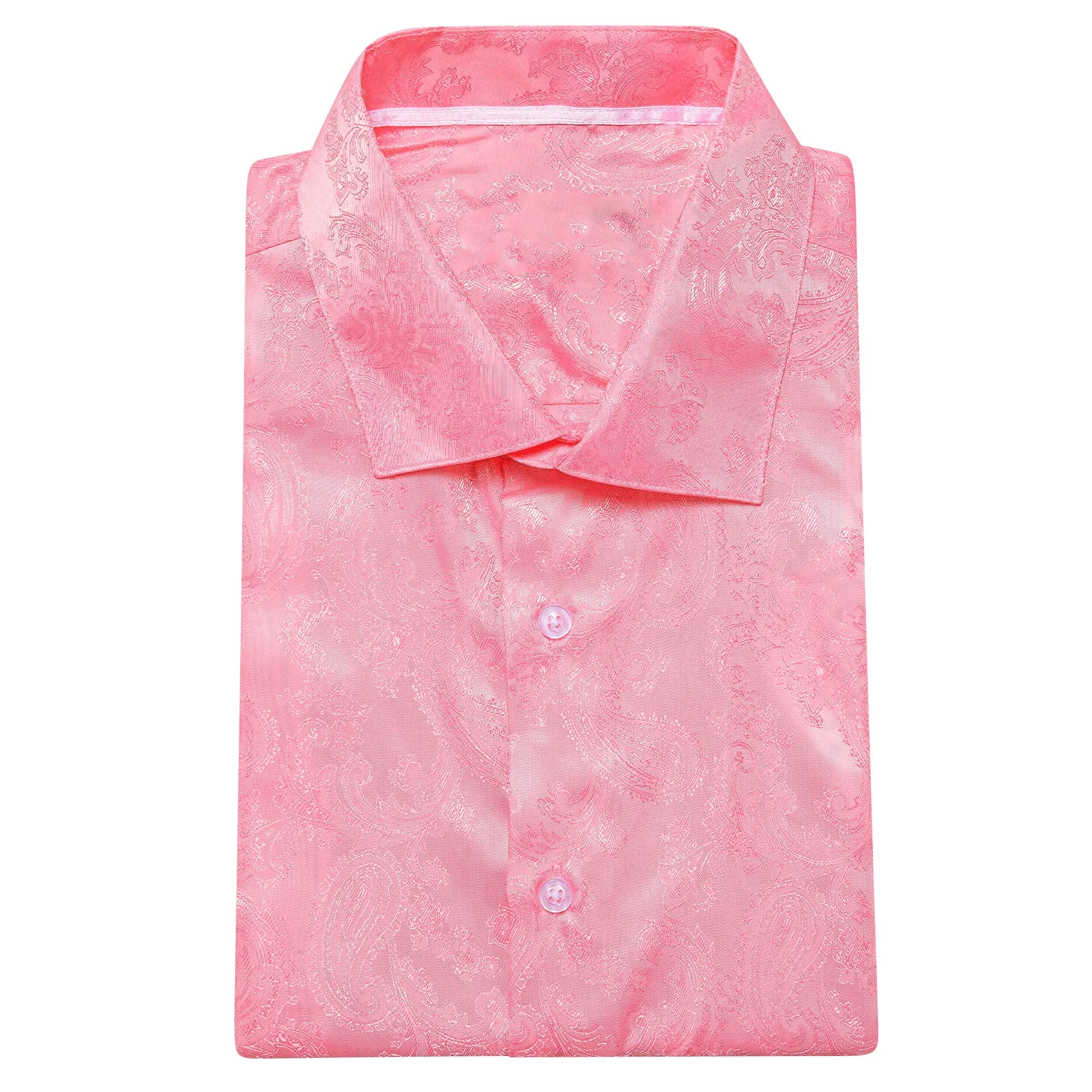 Pink Paisley Men's Long Sleeve Shirt