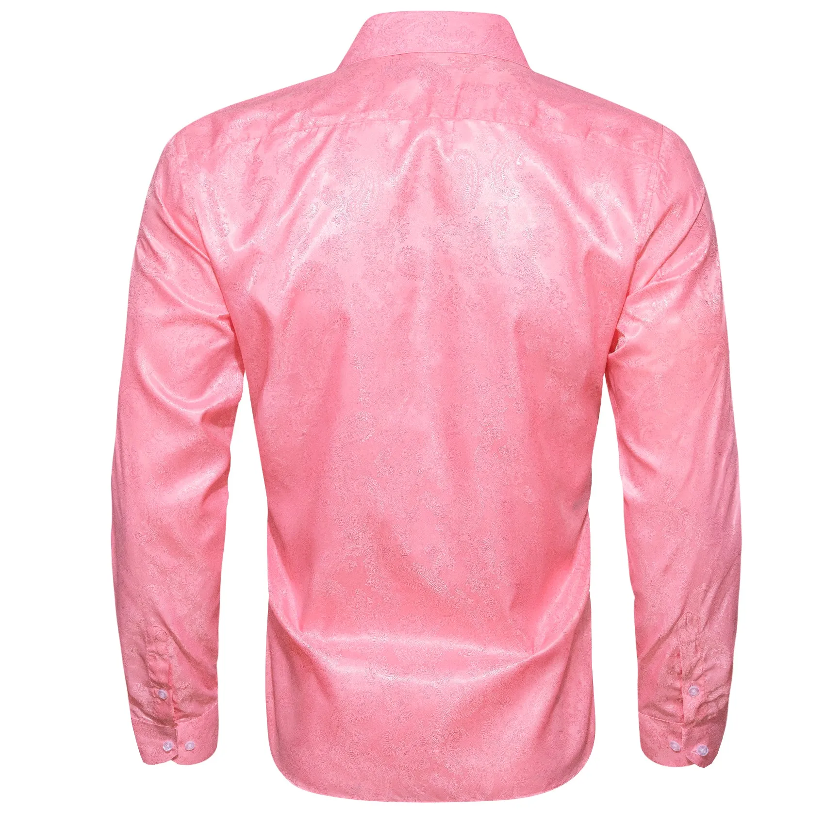 Pink Paisley Men's Long Sleeve Shirt