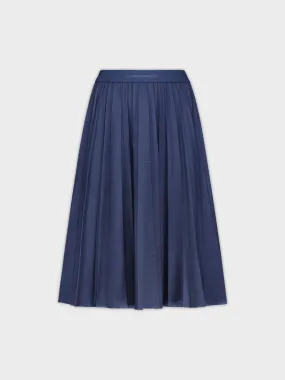 PLEATED SKIRT 26"-DENIM DARK BLUE