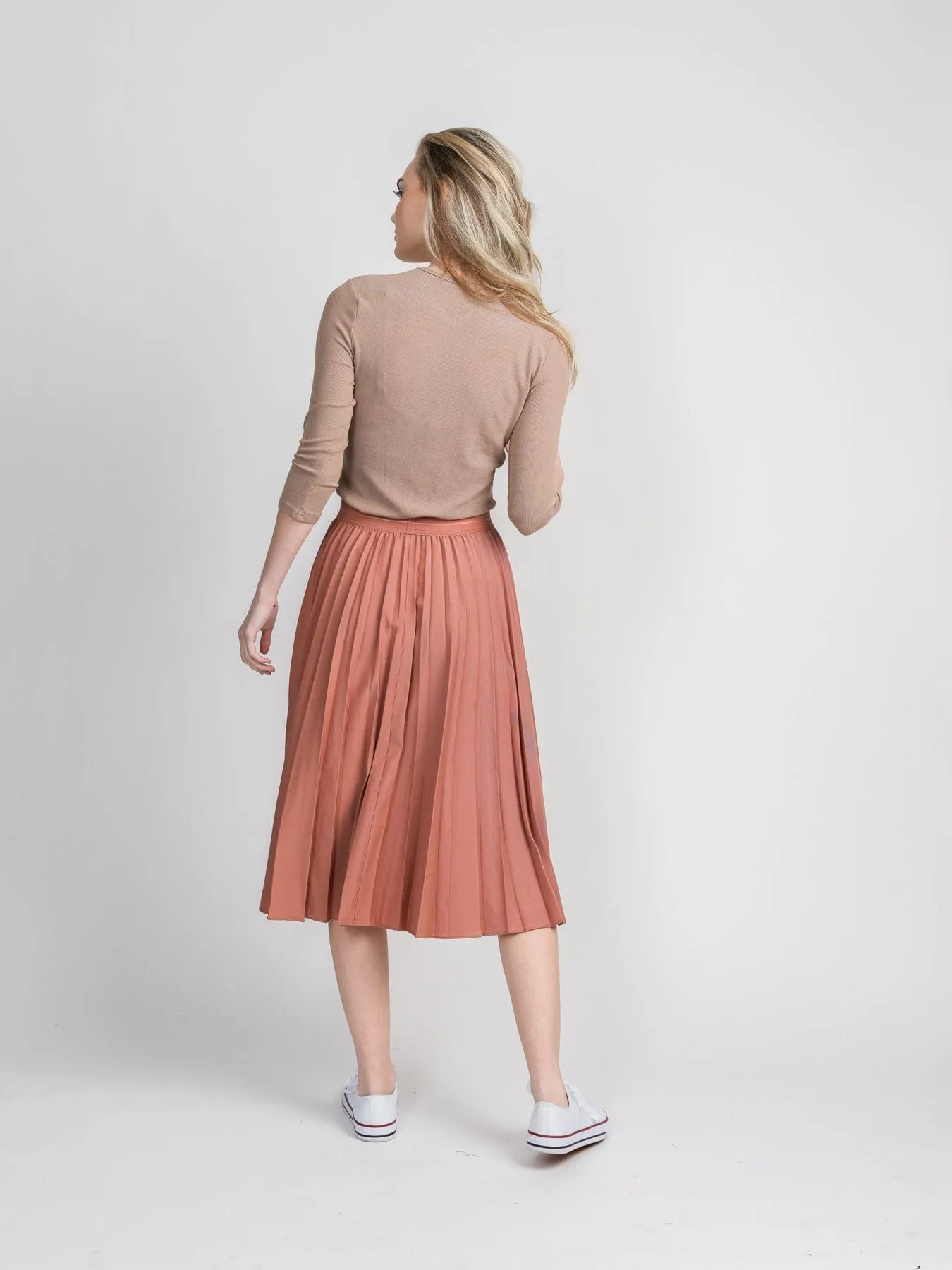 PLEATED SKIRT 27"- SALMON