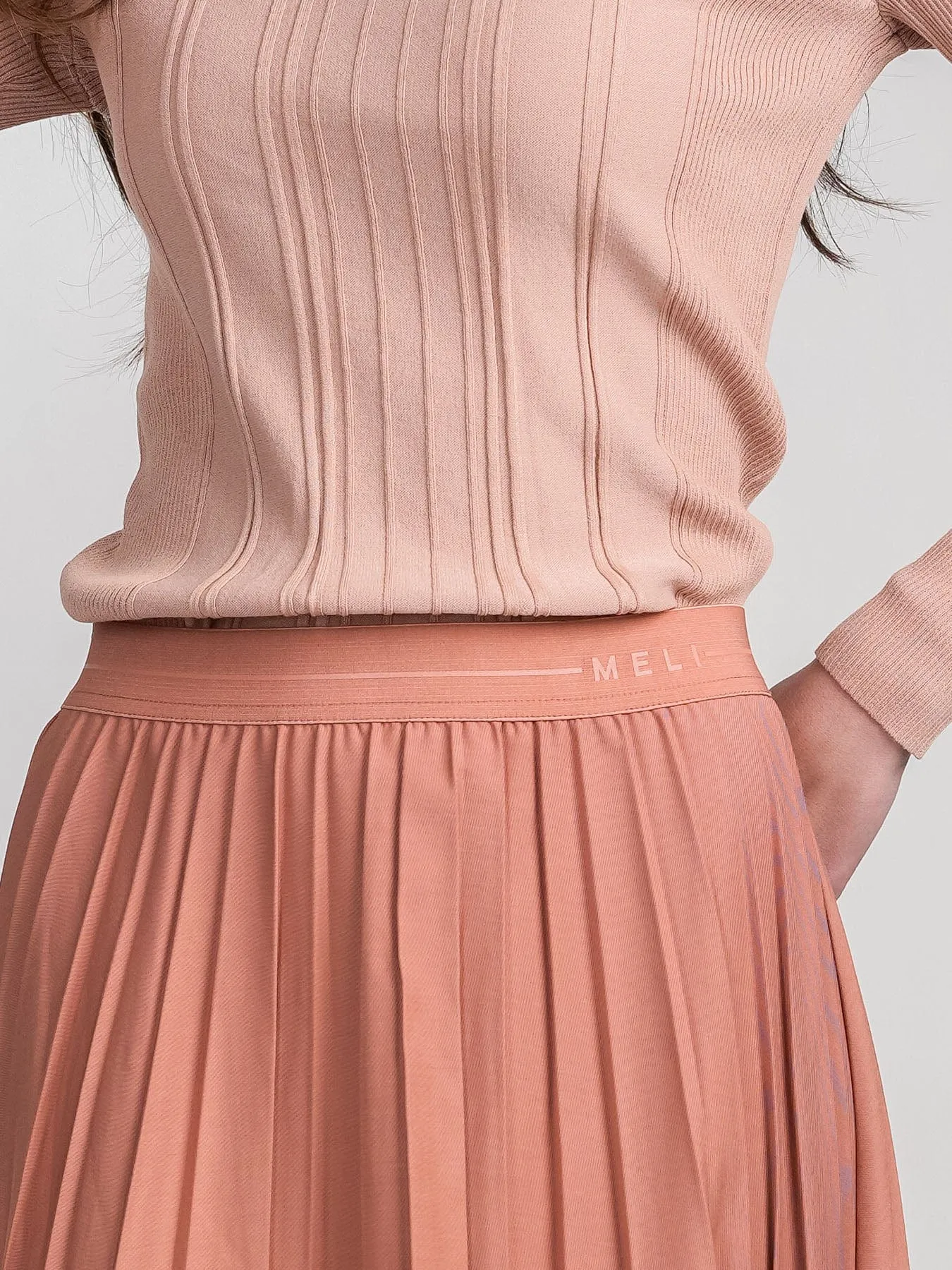 PLEATED SKIRT 27"- SALMON