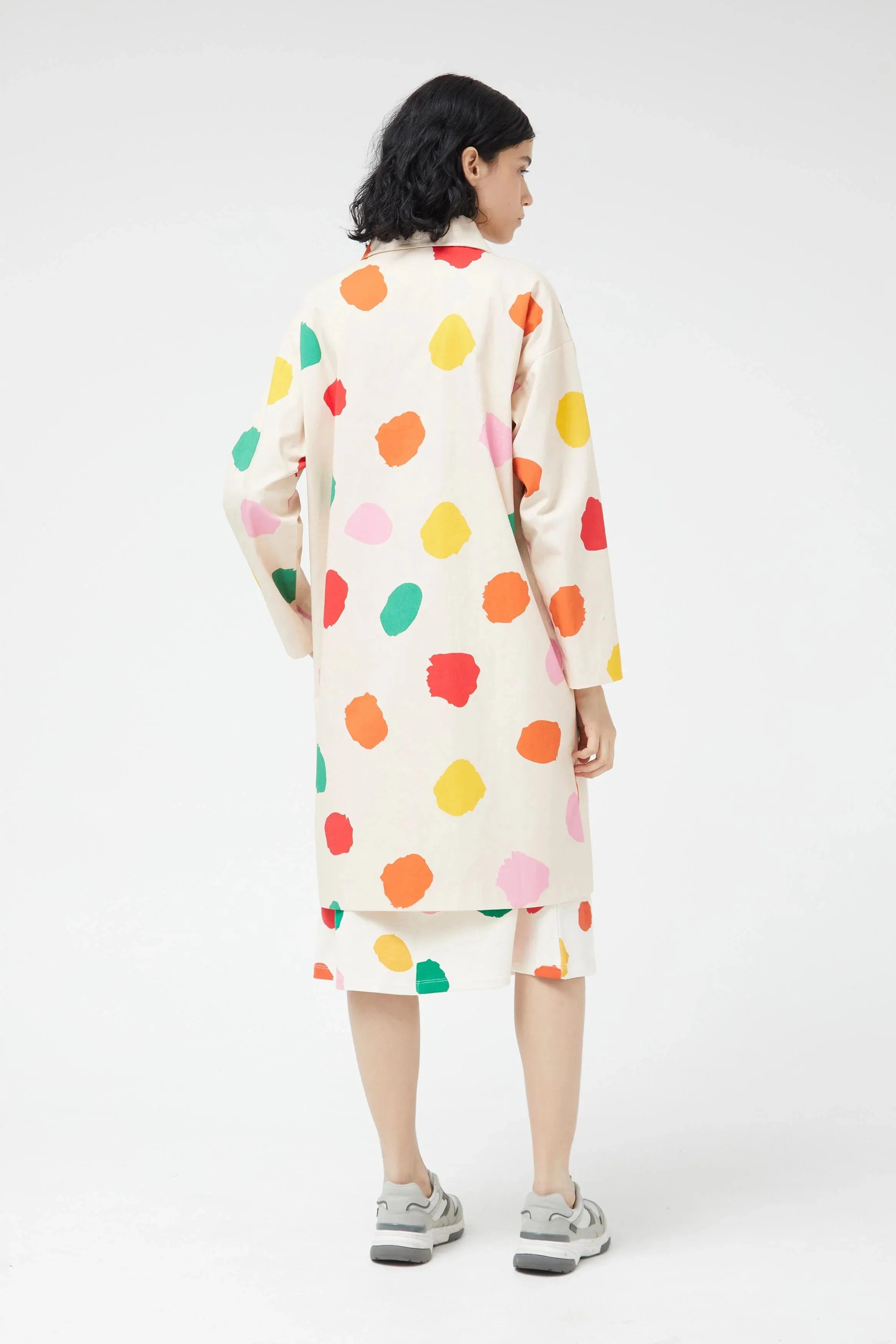 Polka Dots Midi Trench Coat