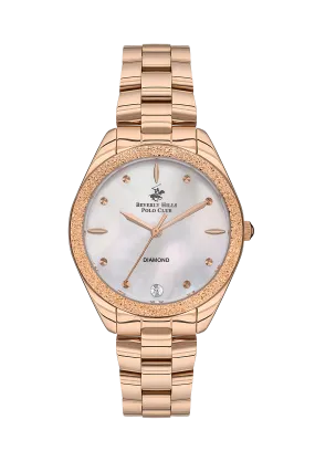 Polo - BP3564C.420 Ladies 3 Hands White Dial Ceramic Sapphire Coated Glass Diamond