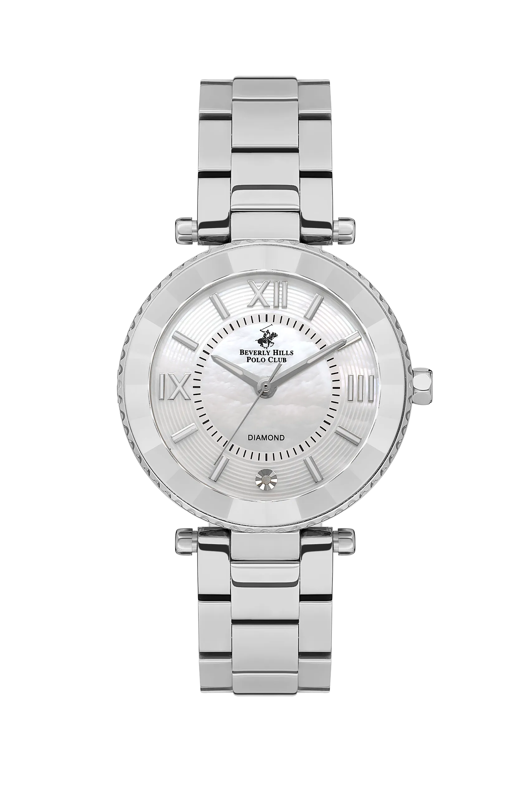 Polo - BP3566C.320 Ladies 3 Hands White Dial Ceramic Sapphire Coated Glass Diamond