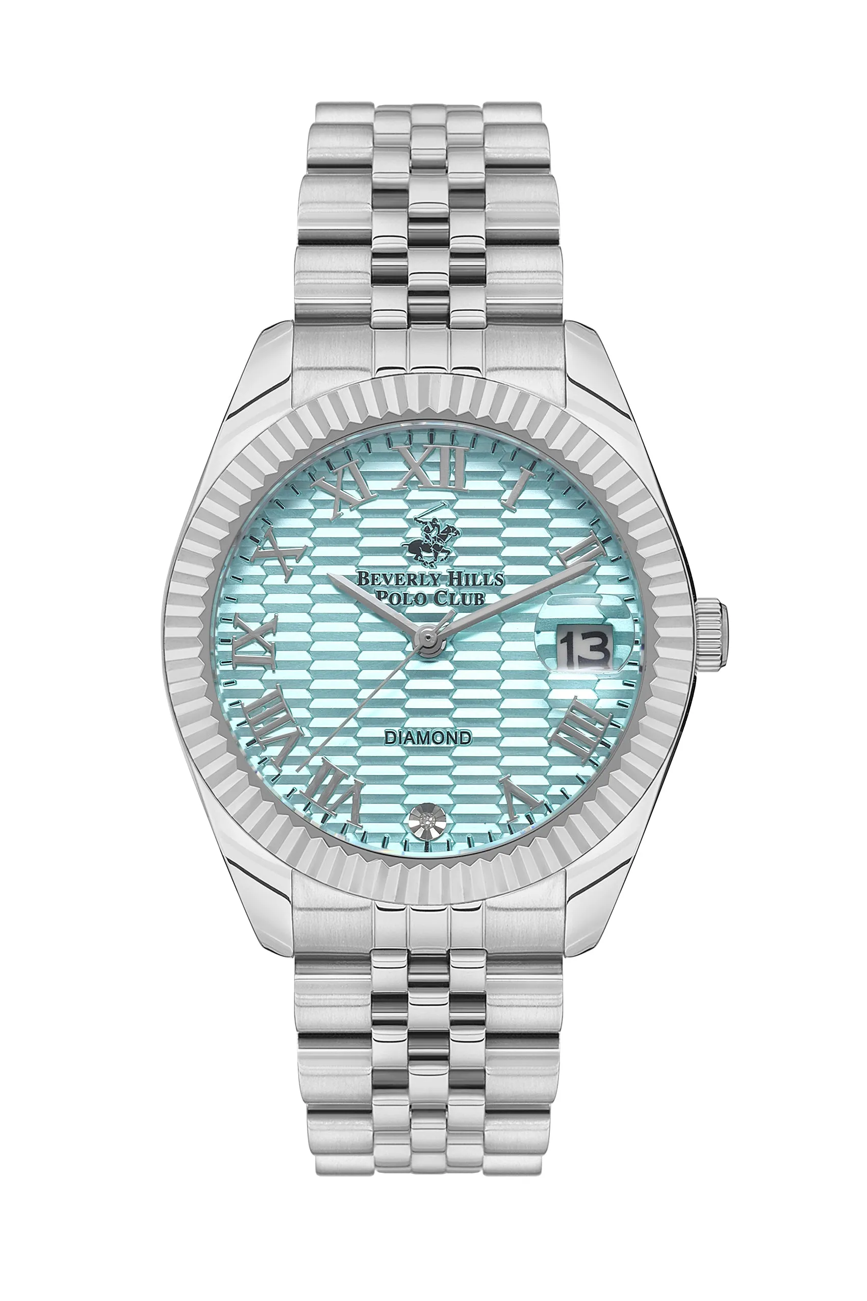 Polo - BP3582C.300 Ladies 3 Hands - Date Light Blue Dial Ceramic Sapphire Coated Glass Diamond