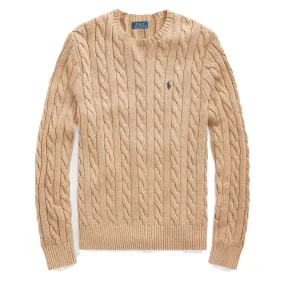 Polo Ralph Lauren Cable Knit Cotton Jumper Camel Melange