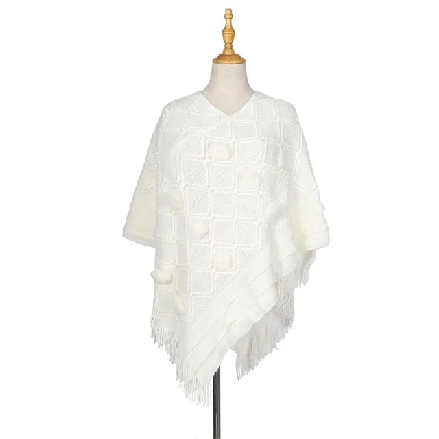 PomPom Fringed Wrap