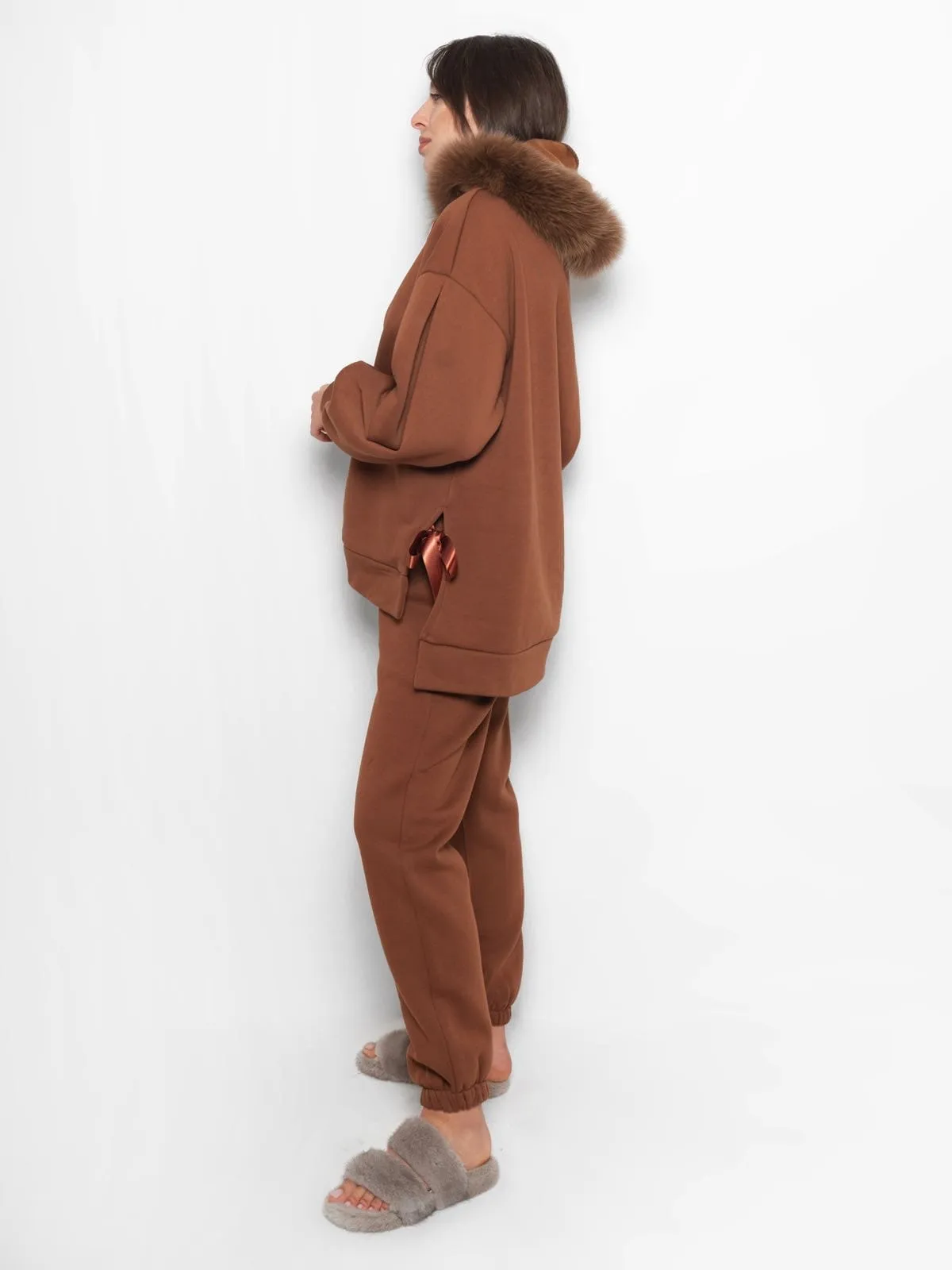 Porto Cervo - Jumpsuit with brown fox trim