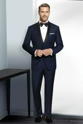 "Max" Navy Blue 1-Button Shawl Tuxedo (2-Piece Set)