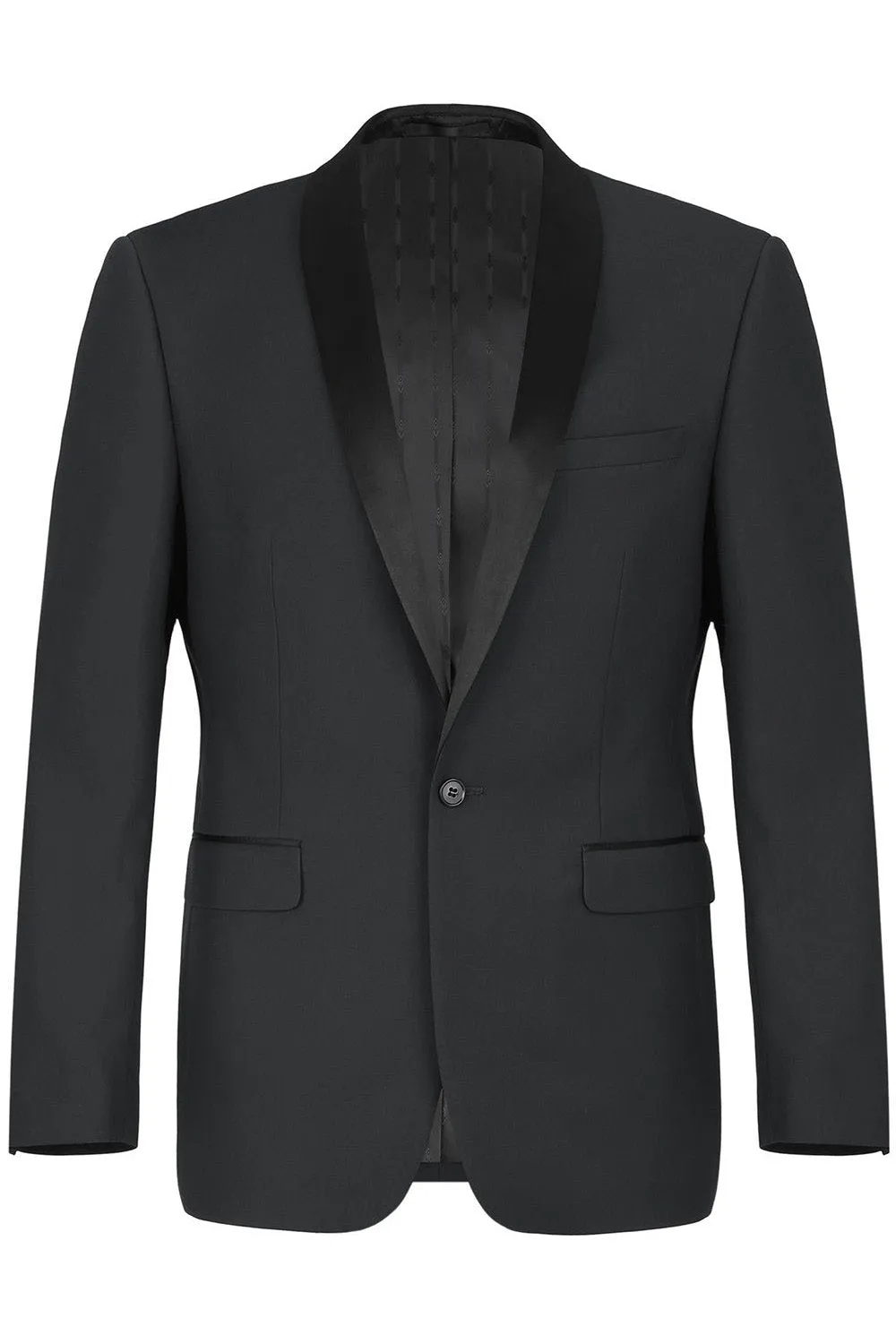 "Paris" Black 1-Button Shawl Tuxedo (2-Piece Set)