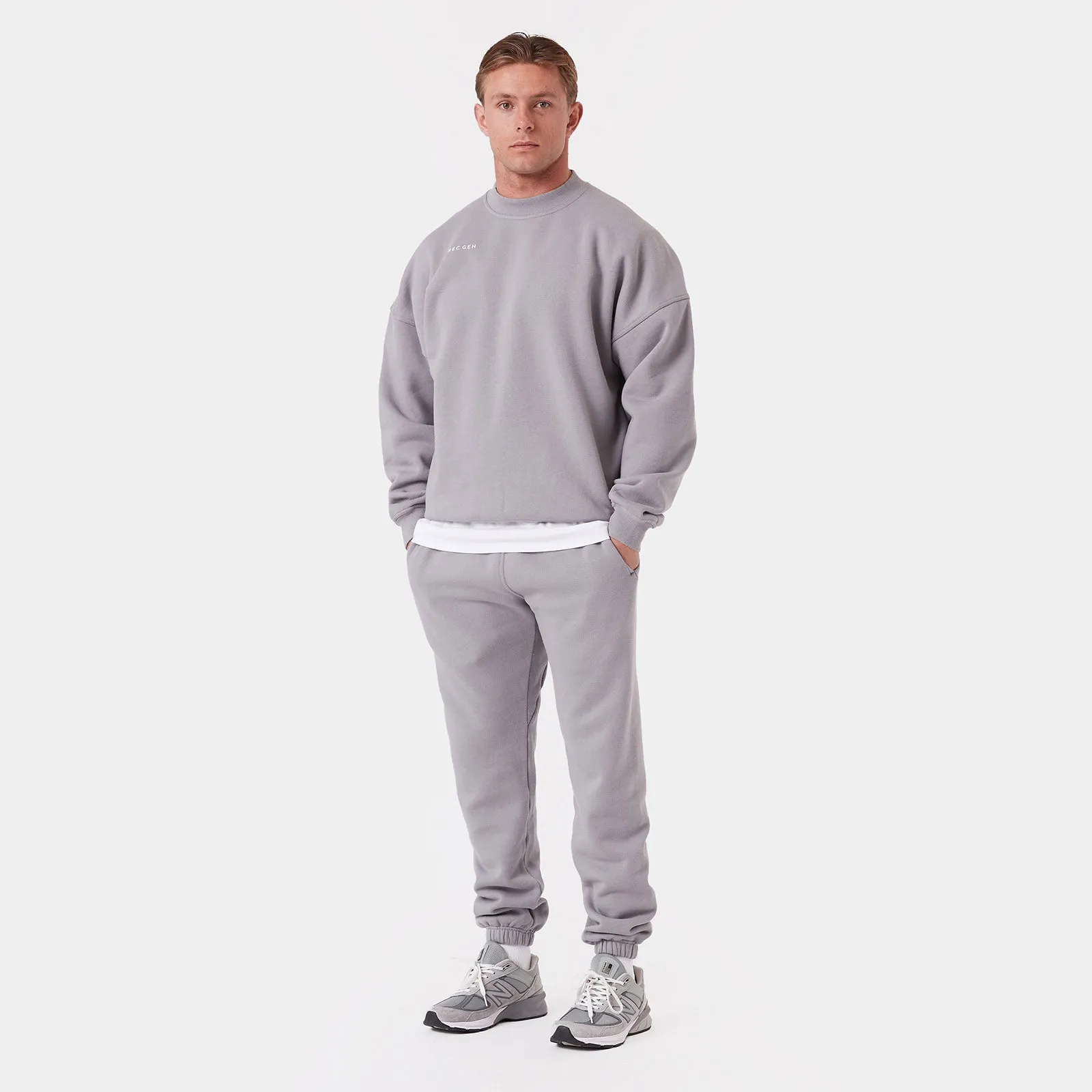 REC GEN - Mass Fleece Crew Chalk Grey