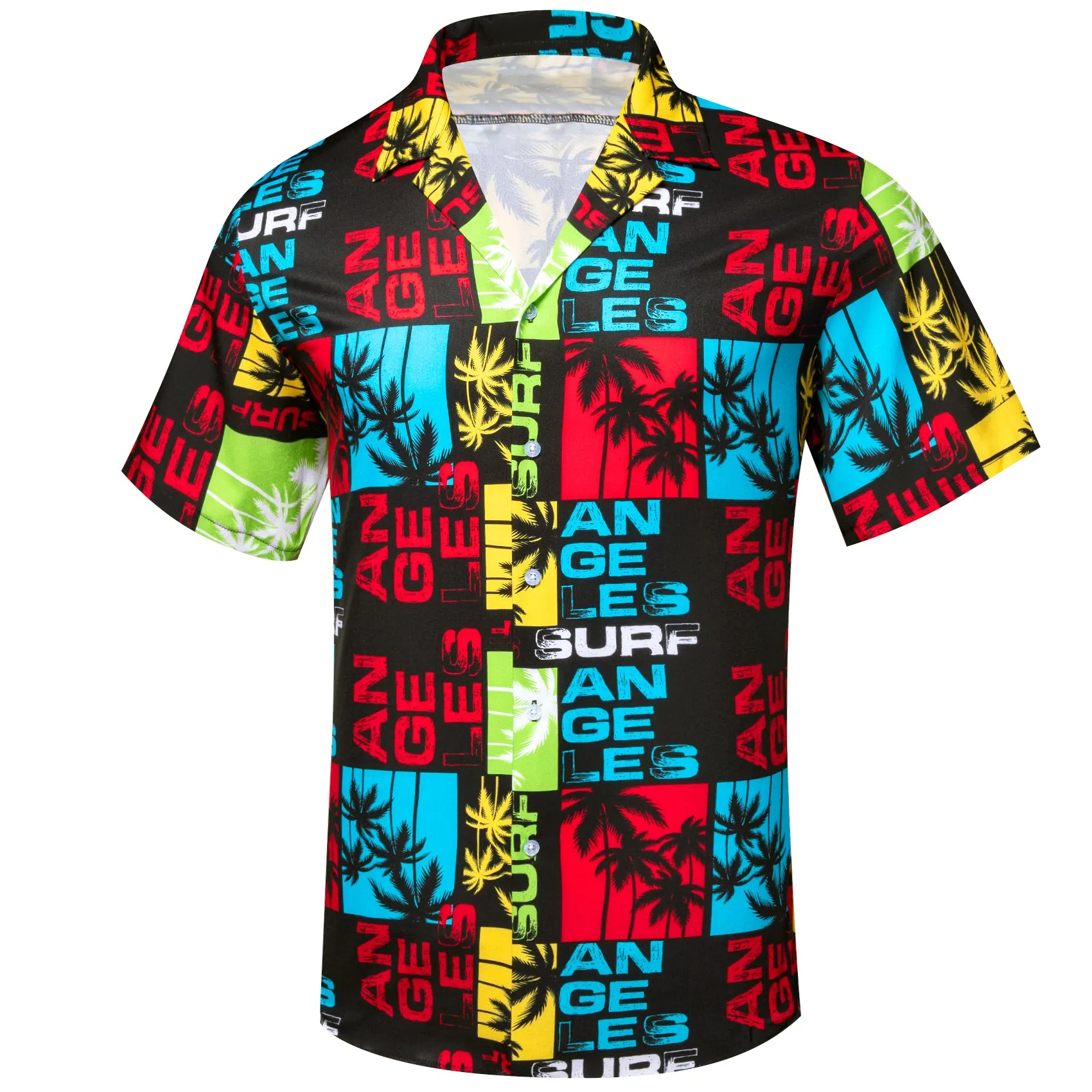 Red Black Blue Novelty Men's Short Sleeve Summer Shirt