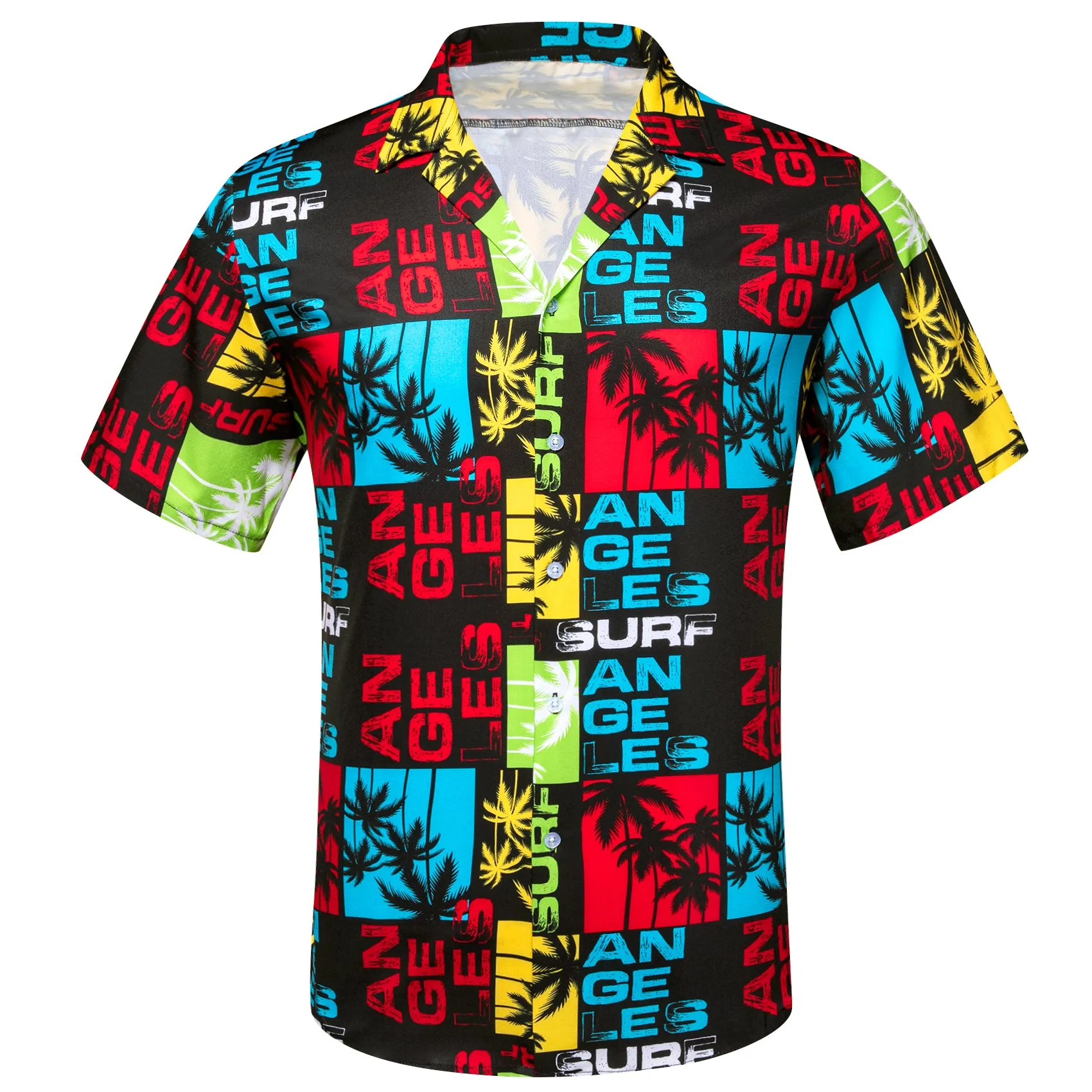 Red Black Blue Novelty Men's Short Sleeve Summer Shirt