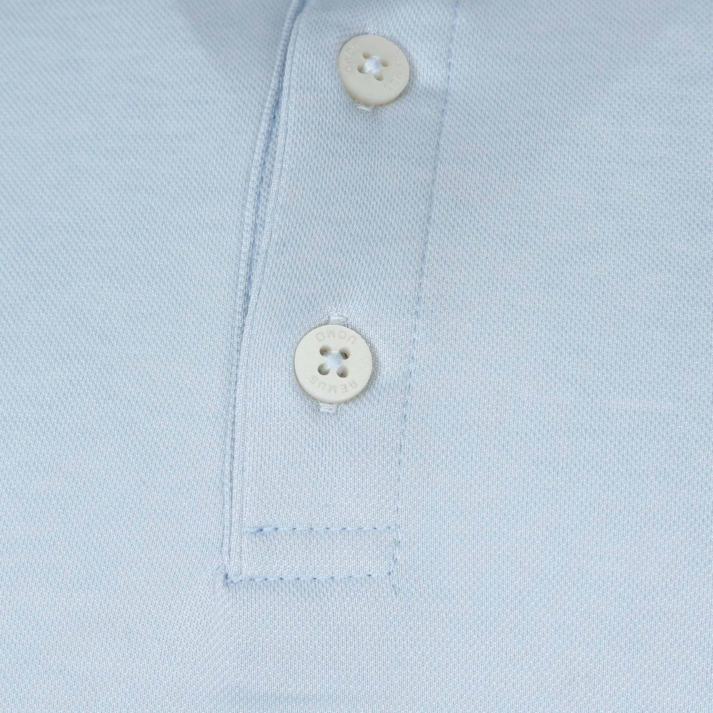 Remus Uomo Contrast Collar Polo Shirt in Sky Blue