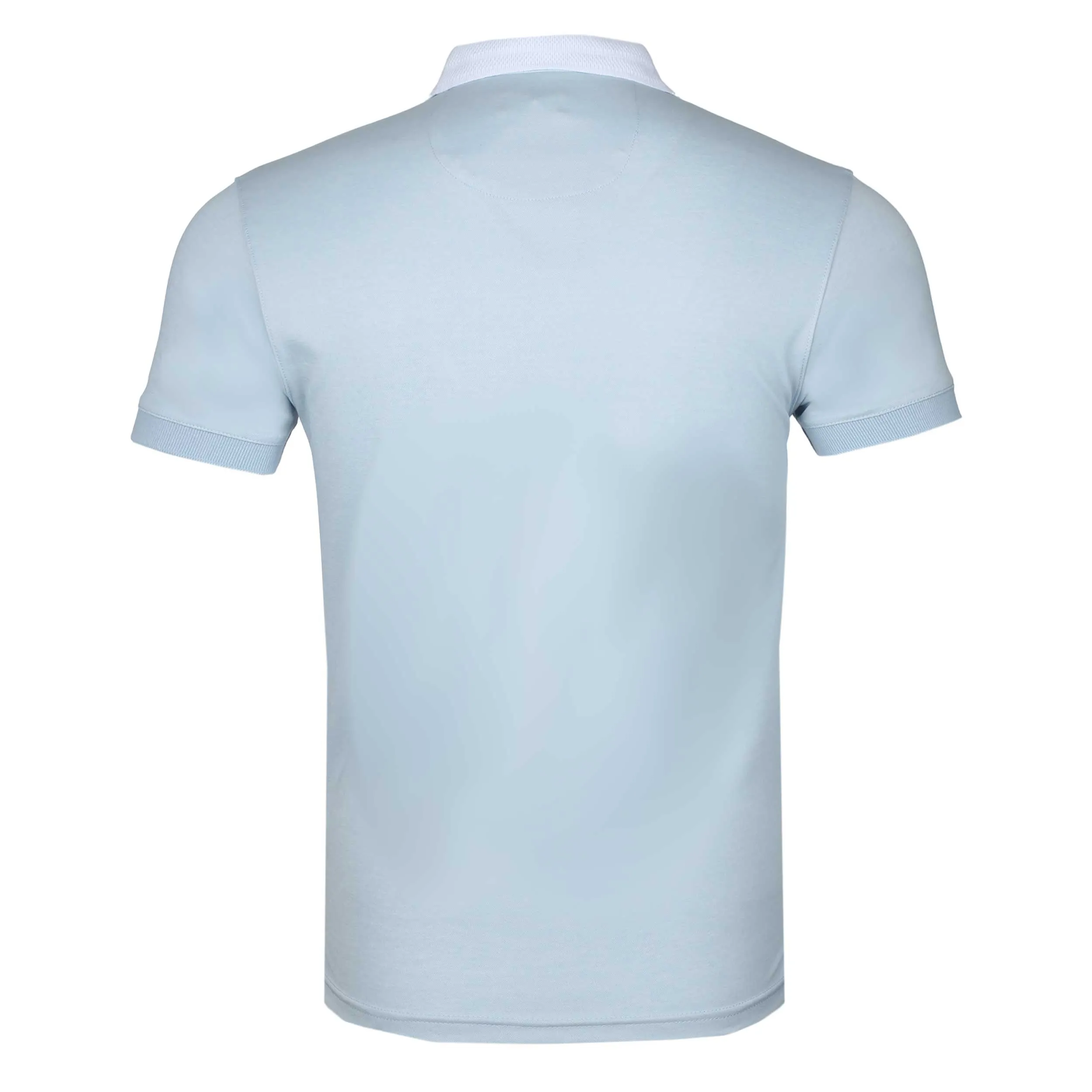 Remus Uomo Contrast Collar Polo Shirt in Sky Blue