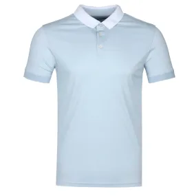 Remus Uomo Contrast Collar Polo Shirt in Sky Blue