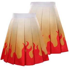 Rengoku Kyoujurou Cosplay Costume Pleated Skirt Halloween Carnival Suit