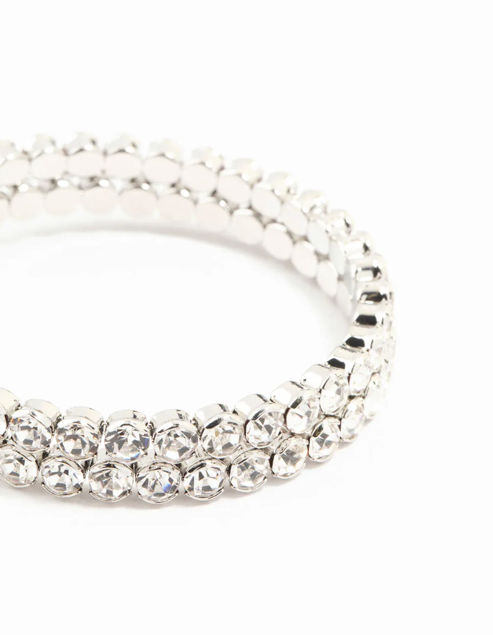 Rhodium Diamante Bangle