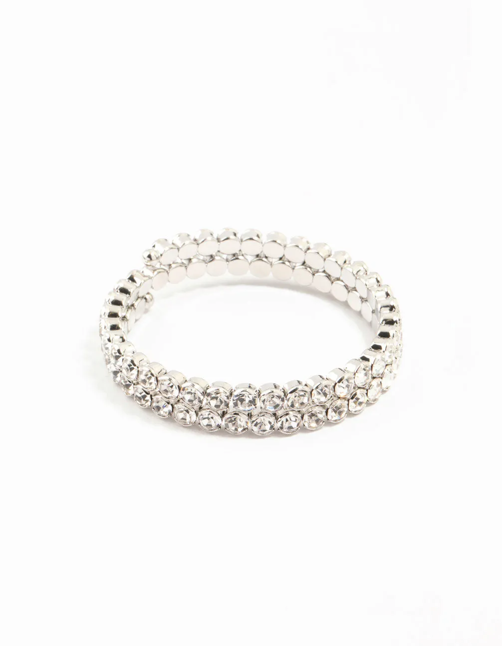 Rhodium Diamante Bangle