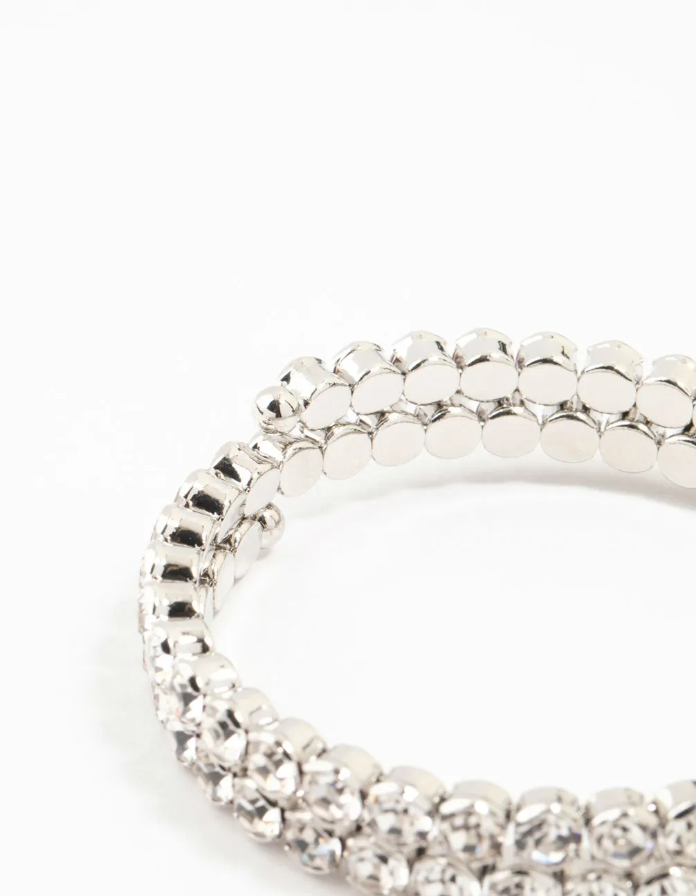 Rhodium Diamante Bangle