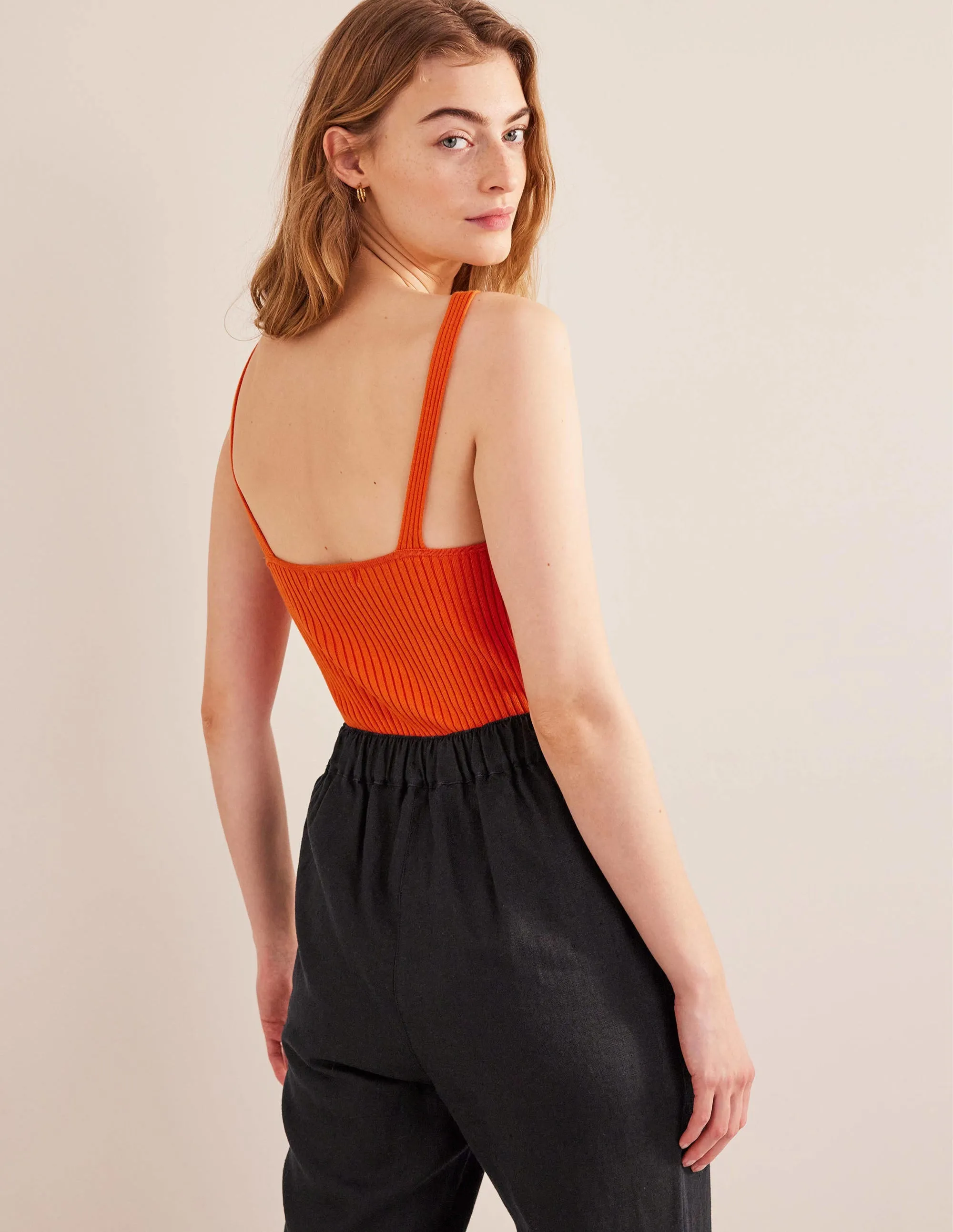 Ribbed Vest Top-Kumquat