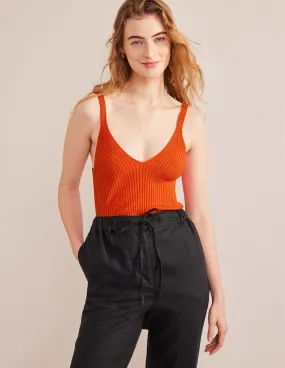 Ribbed Vest Top-Kumquat