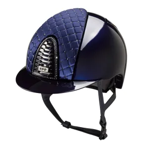 Riding Helmet Cromo 2.0 Blue Polish Satin Milano Front with Swarovski®