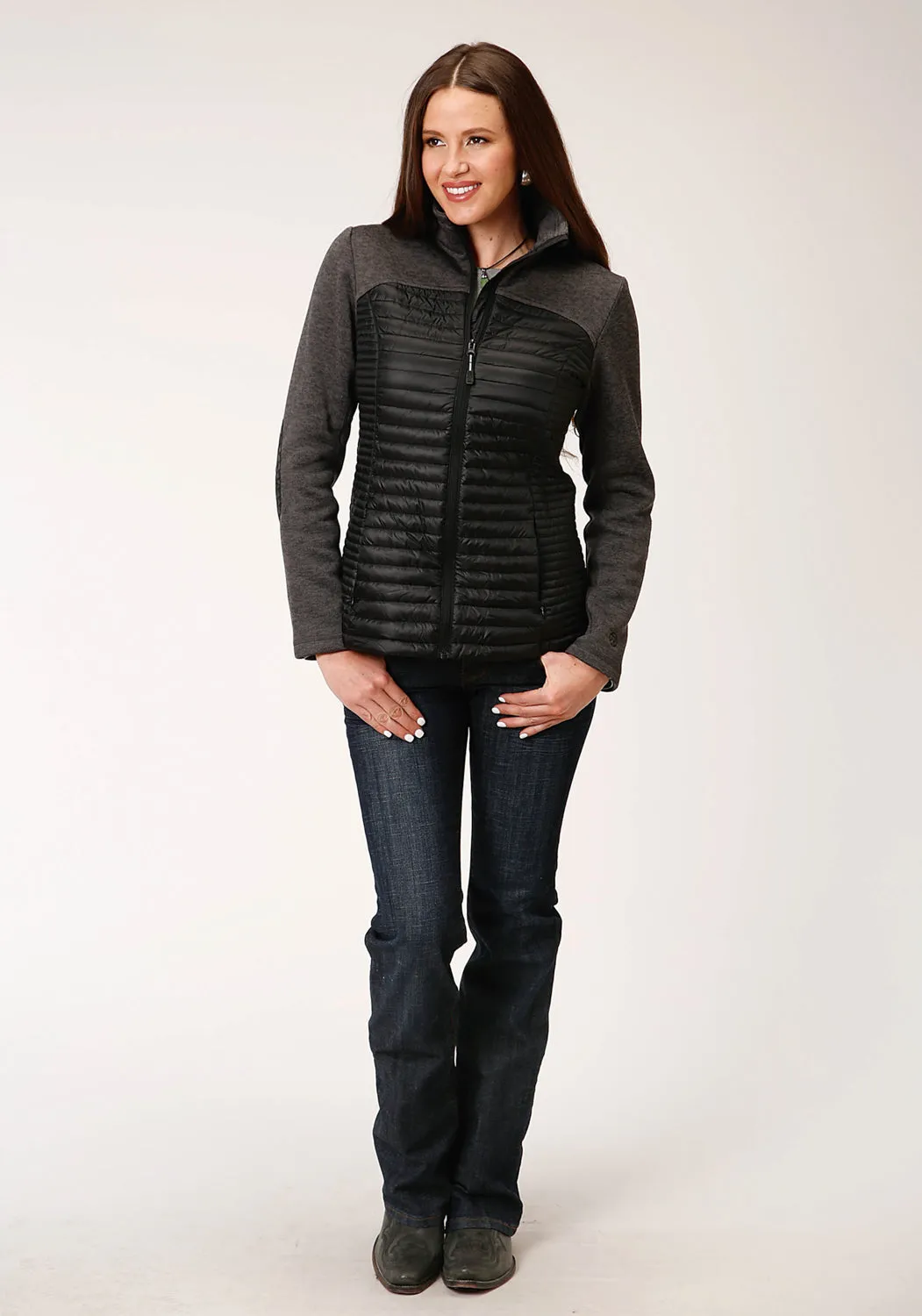 Roper Womens Black Nylon Down Filled Crushable Jacket