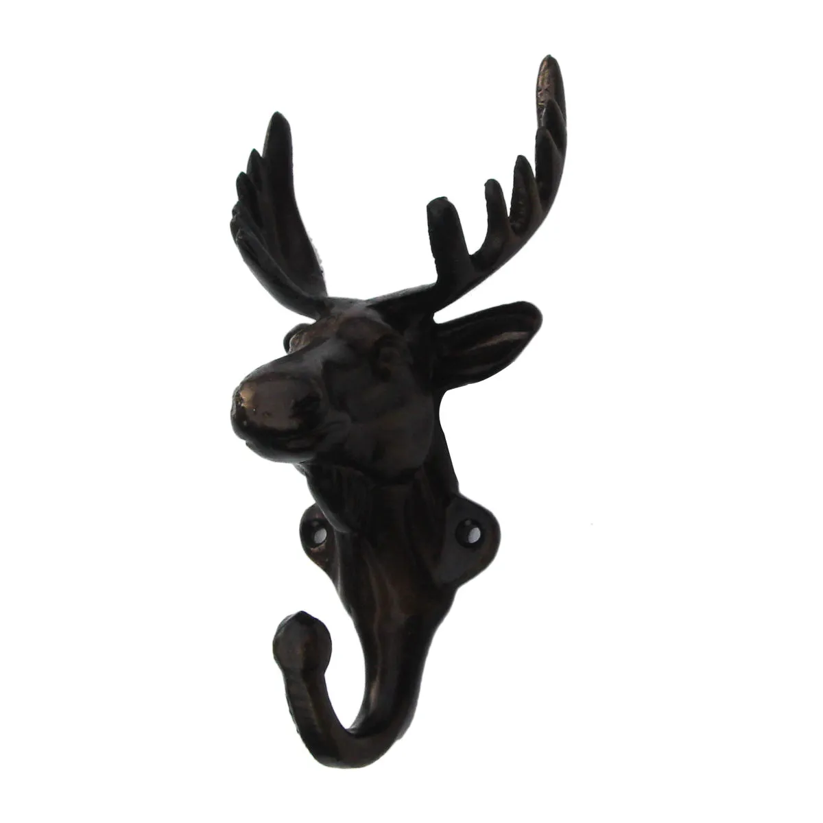 Rustic Cast Iron Wall Mount Deer Antlers Hook