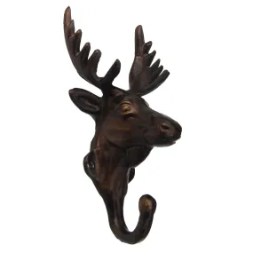 Rustic Cast Iron Wall Mount Deer Antlers Hook