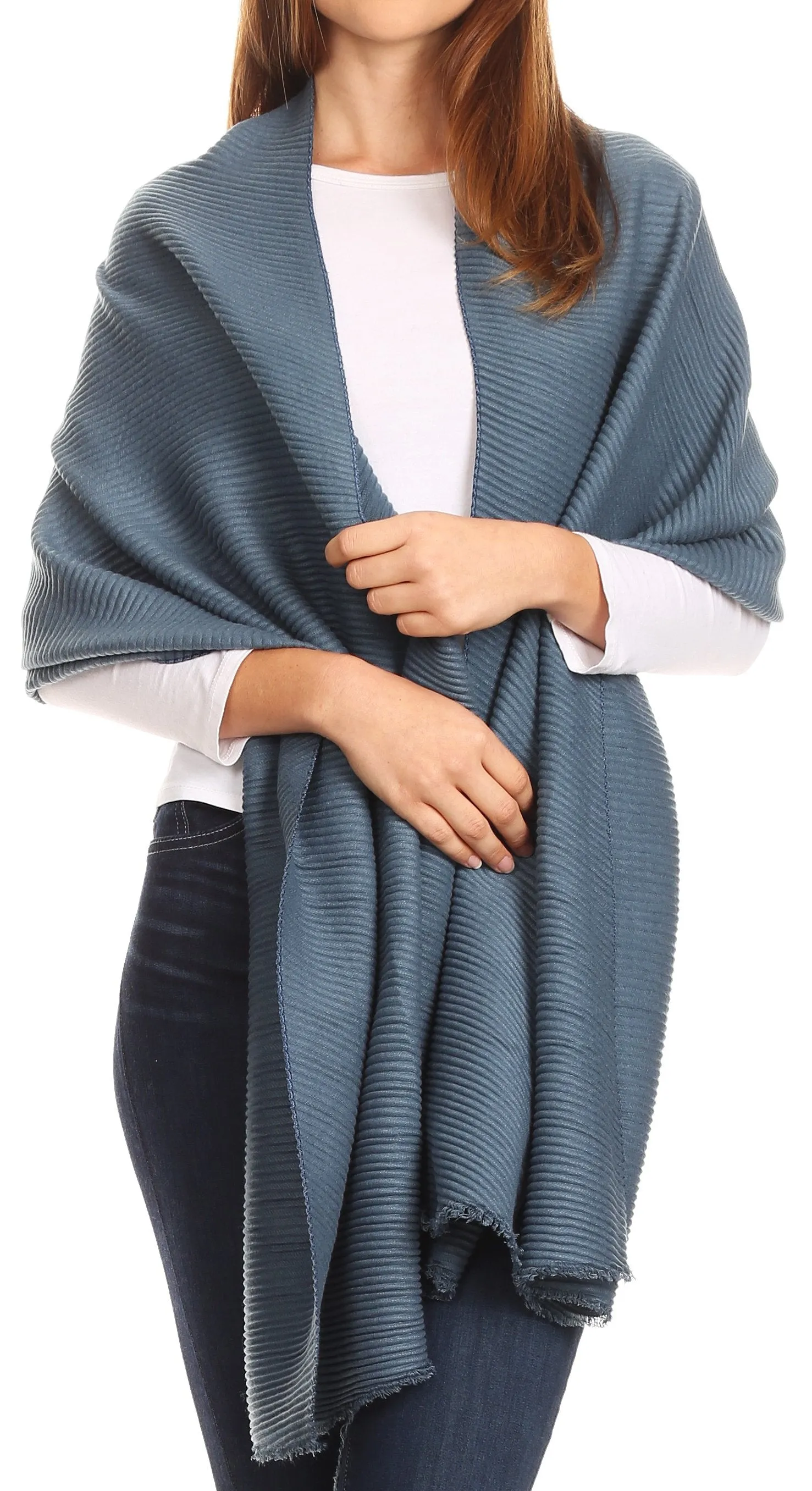 Sakkas Cara Pleated Crinkle Soft and Warm Shawl/ Wrap/ Stole