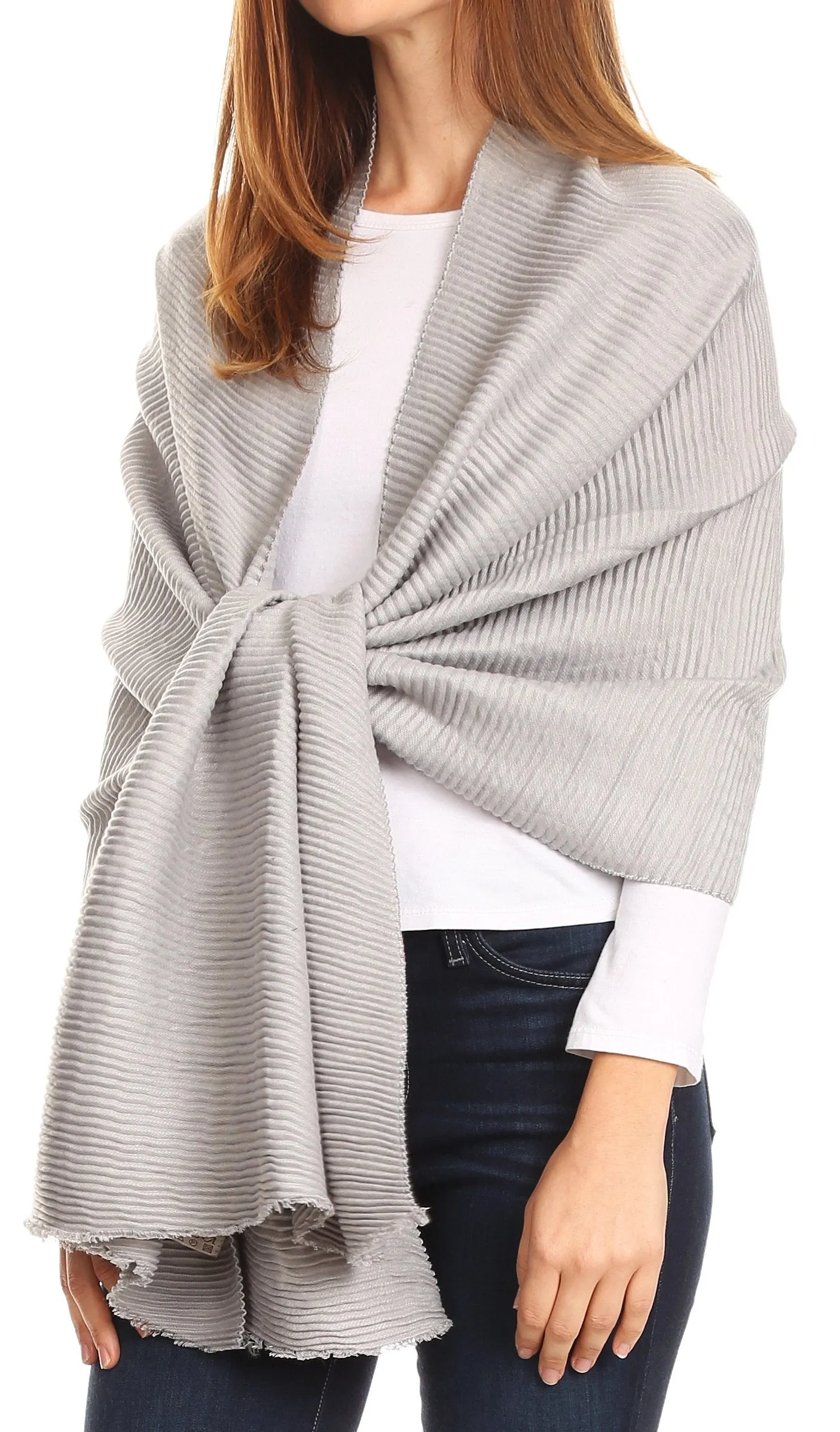 Sakkas Cara Pleated Crinkle Soft and Warm Shawl/ Wrap/ Stole