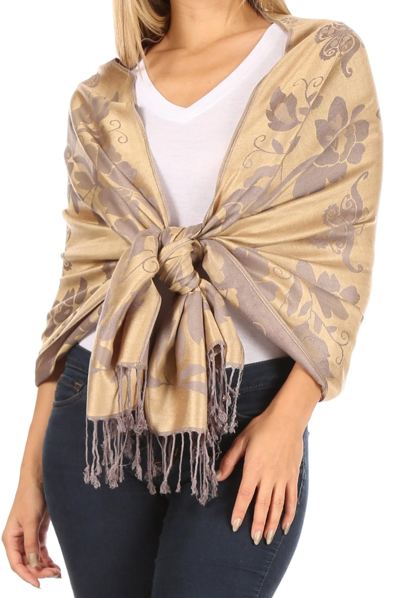 Sakkas Tawny Reversible Butterfly Pashmina/ Shawl/ Wrap/ Stole