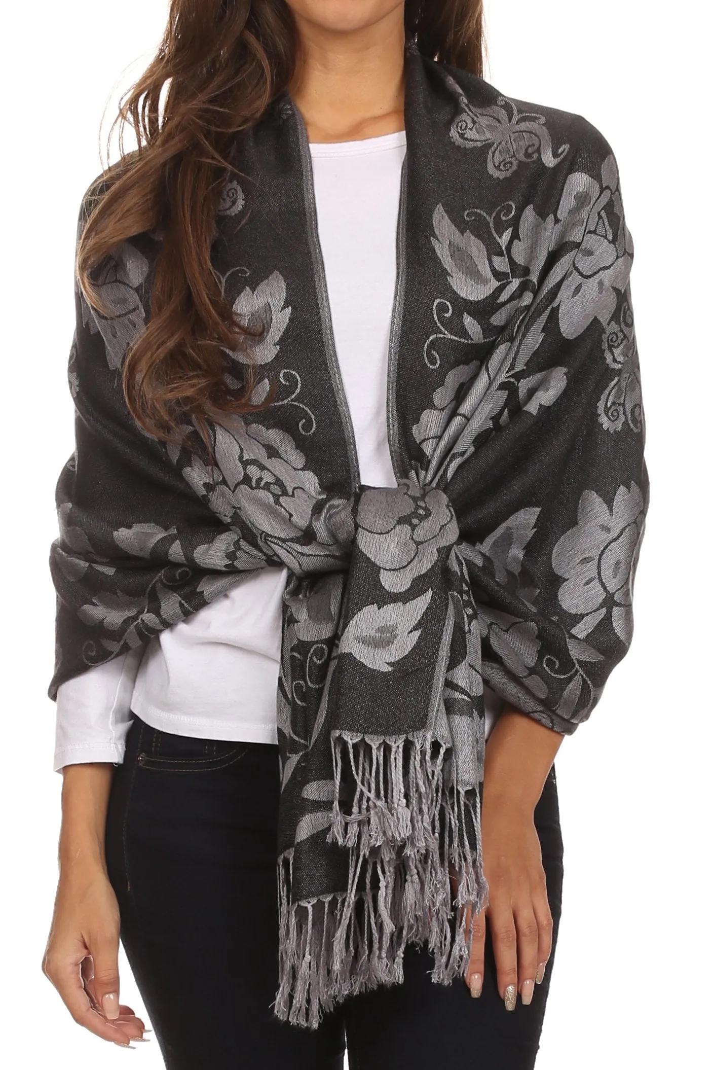 Sakkas Tawny Reversible Butterfly Pashmina/ Shawl/ Wrap/ Stole