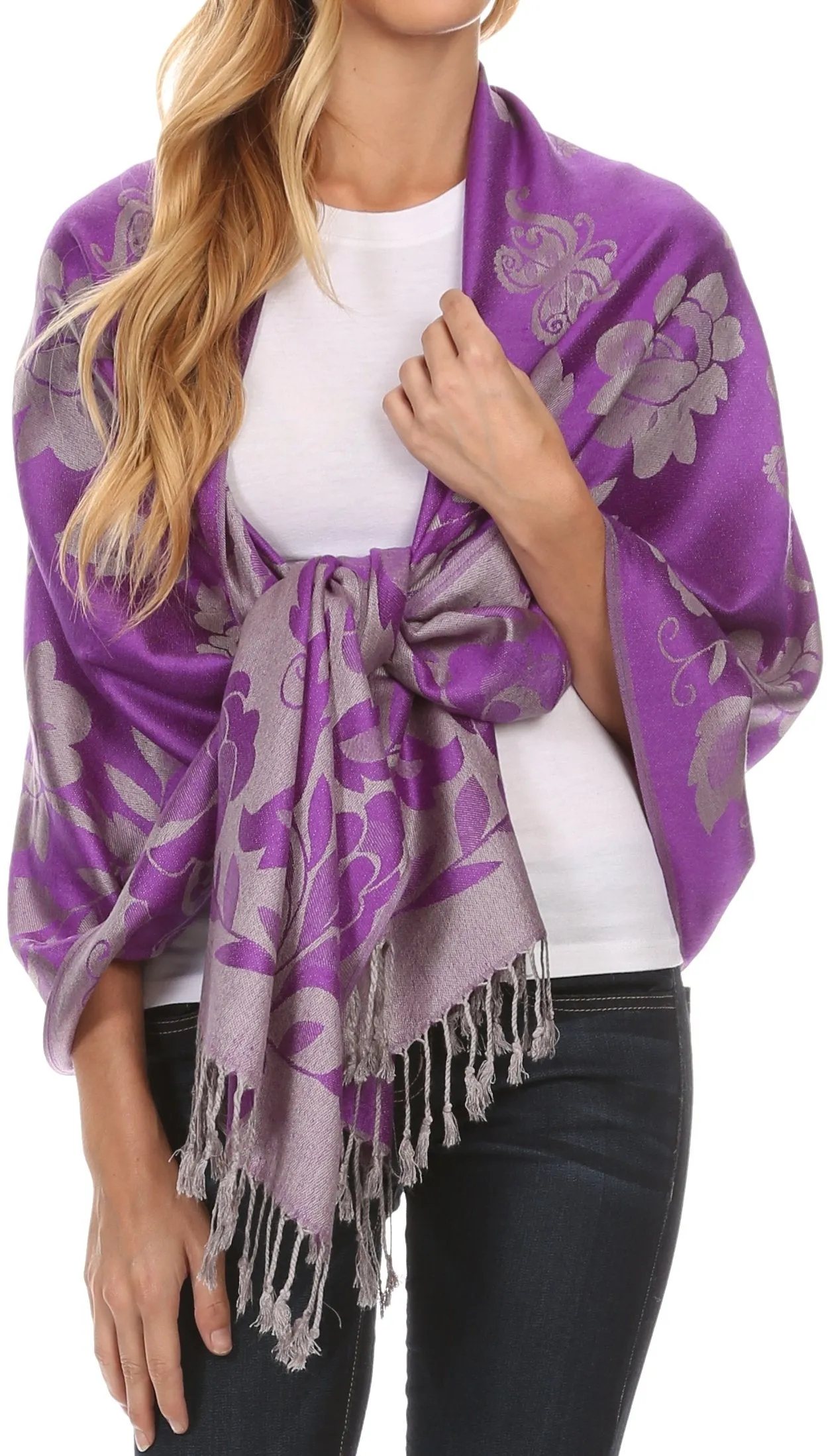 Sakkas Tawny Reversible Butterfly Pashmina/ Shawl/ Wrap/ Stole