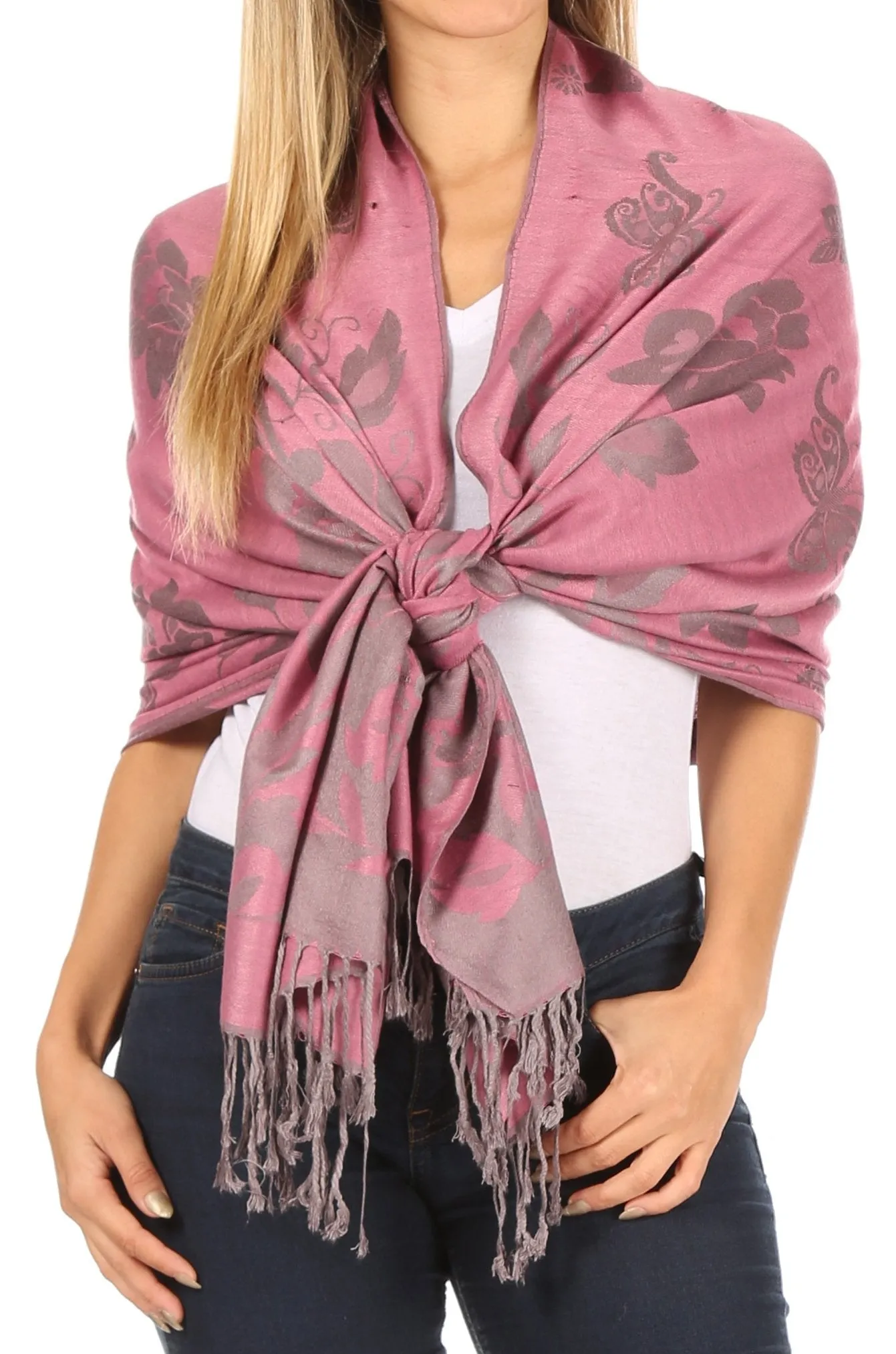 Sakkas Tawny Reversible Butterfly Pashmina/ Shawl/ Wrap/ Stole