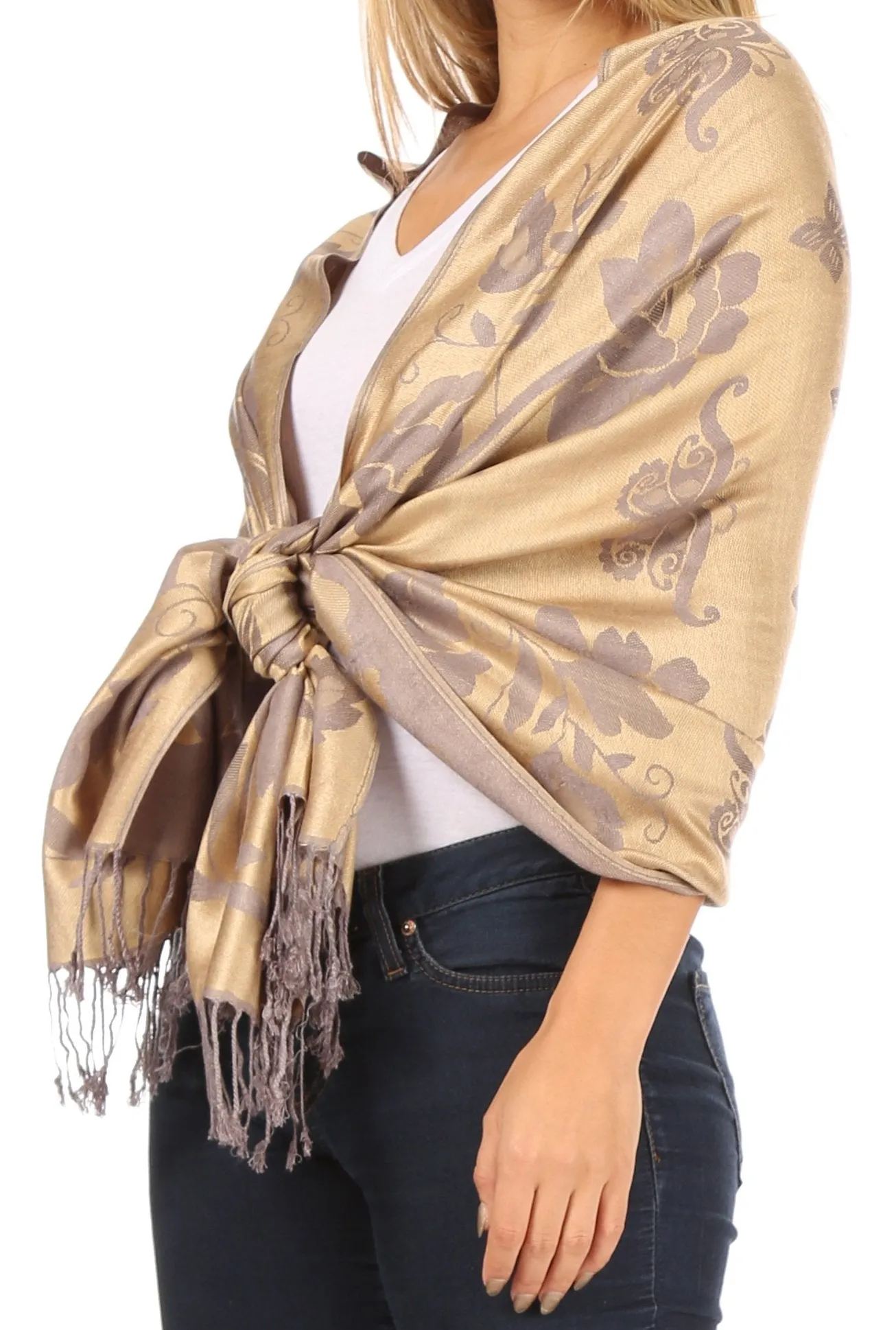 Sakkas Tawny Reversible Butterfly Pashmina/ Shawl/ Wrap/ Stole