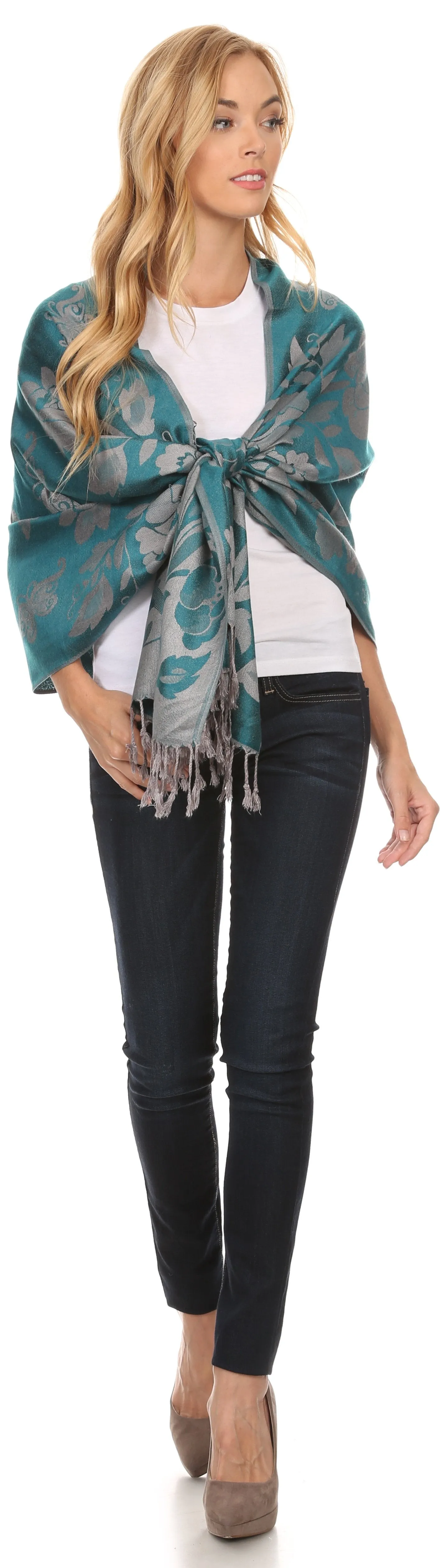 Sakkas Tawny Reversible Butterfly Pashmina/ Shawl/ Wrap/ Stole