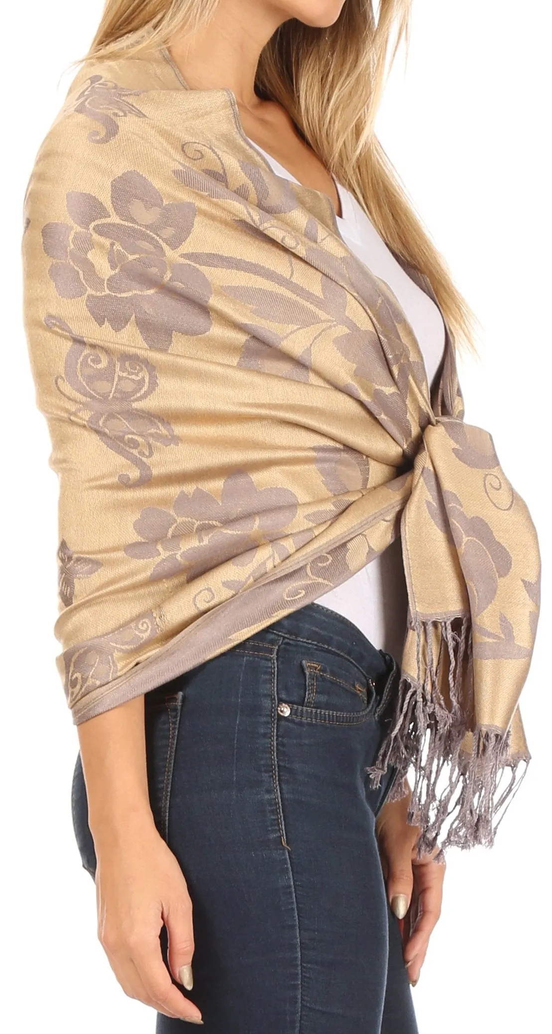 Sakkas Tawny Reversible Butterfly Pashmina/ Shawl/ Wrap/ Stole