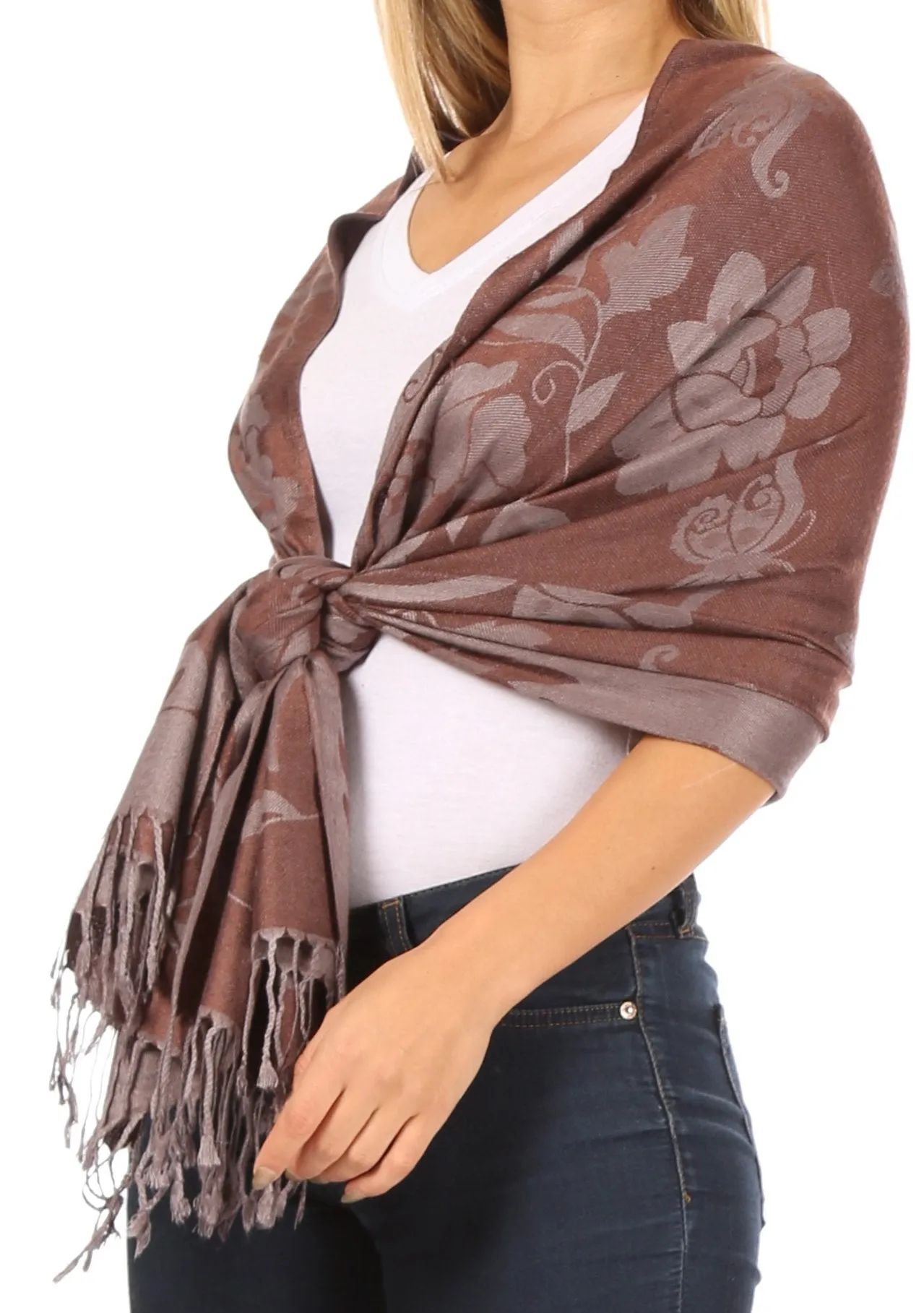 Sakkas Tawny Reversible Butterfly Pashmina/ Shawl/ Wrap/ Stole