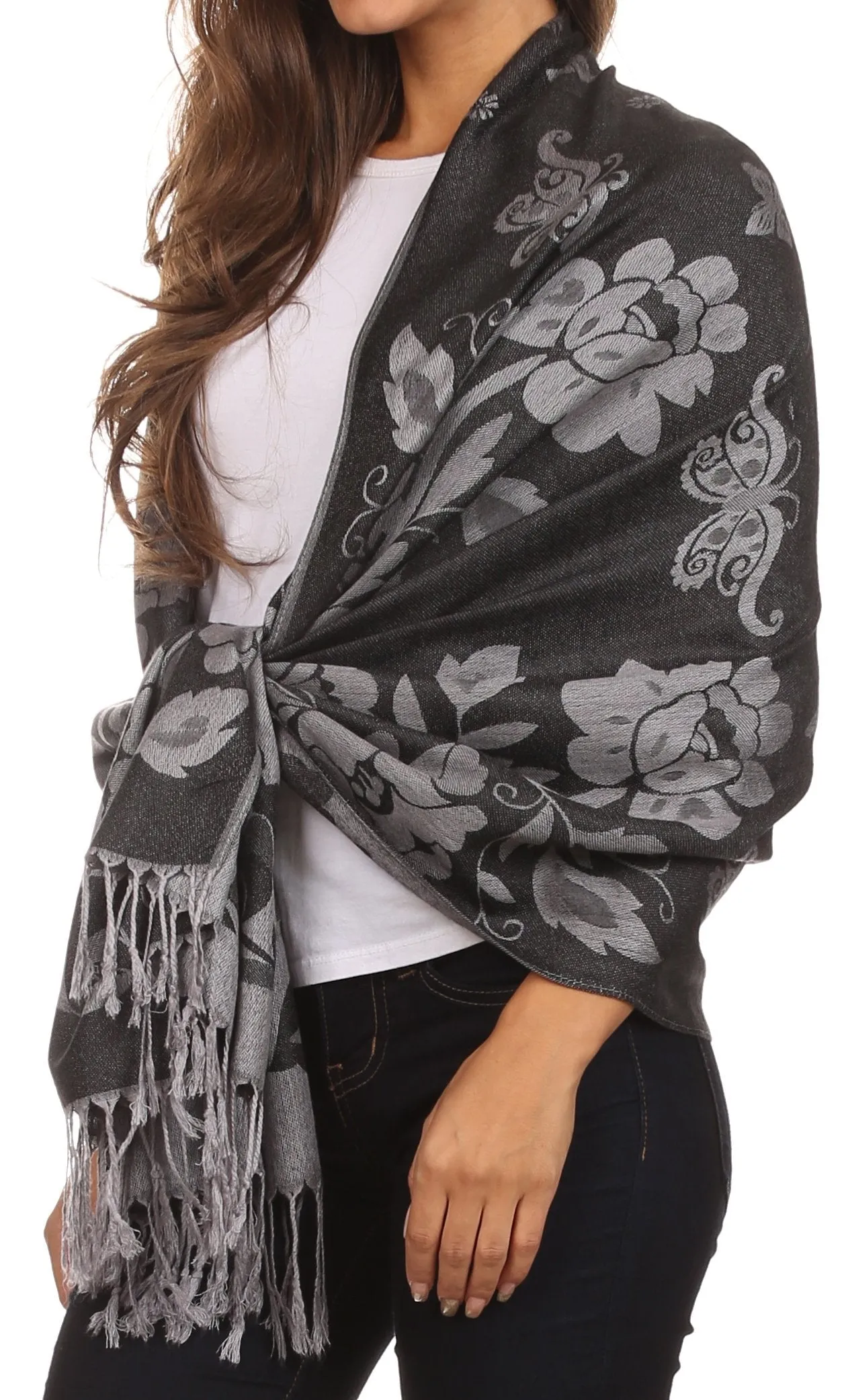 Sakkas Tawny Reversible Butterfly Pashmina/ Shawl/ Wrap/ Stole